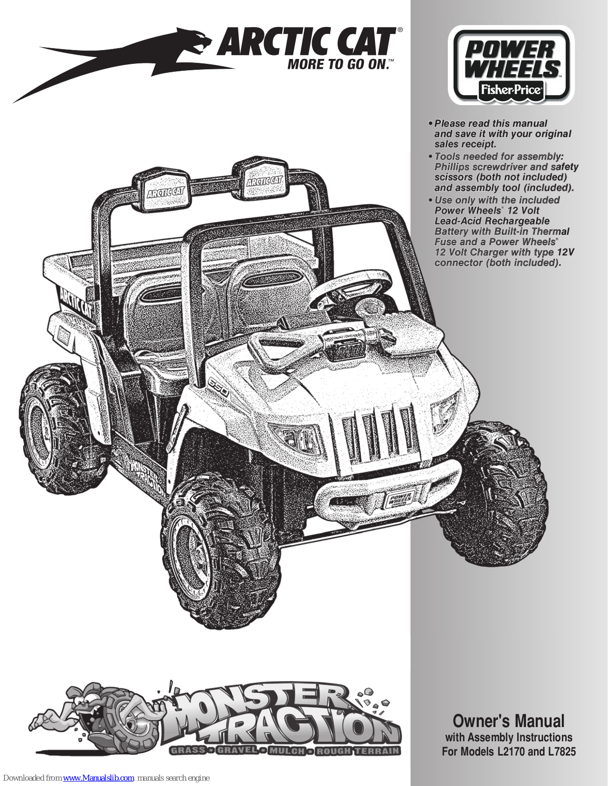 Power Wheels L2170, L7825, Arctic cat L2170, Arctic cat L7825 Owner's Manual