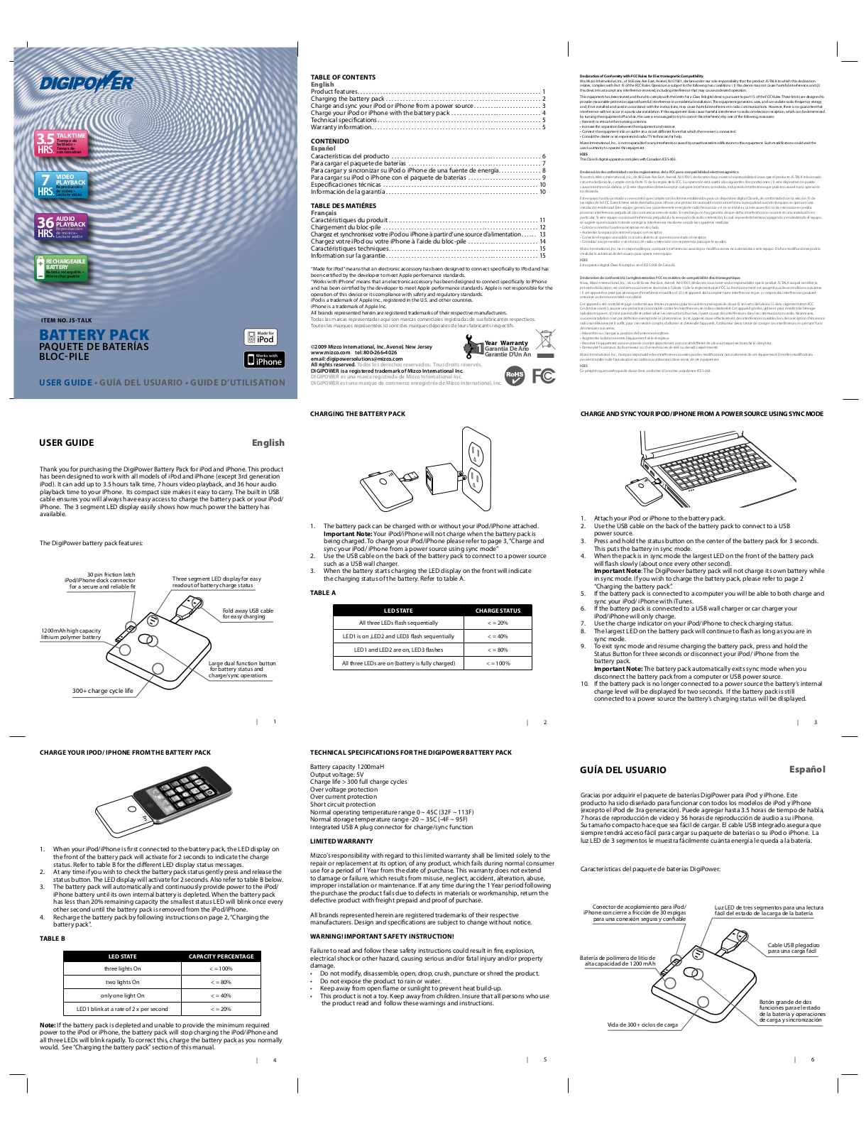 DigiPower JS-TALK User Manual