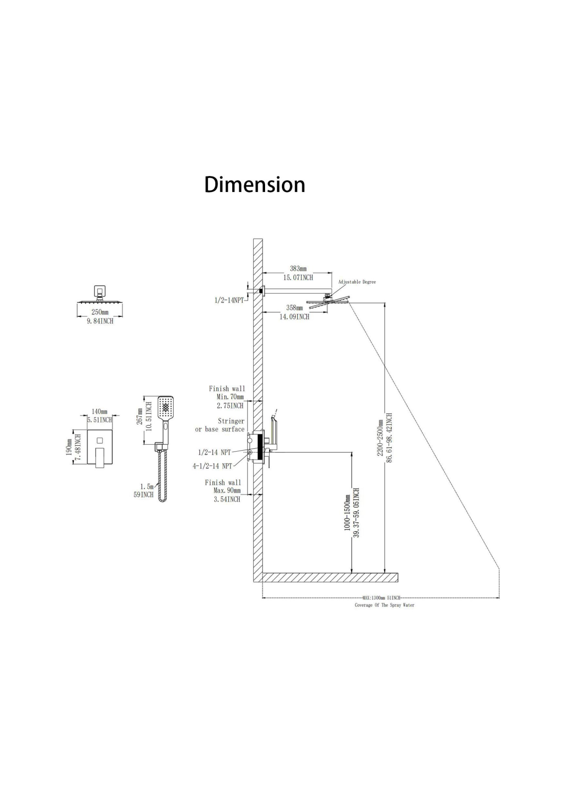Rainlex ZKOA1067 Dimension - ManualMachine.com