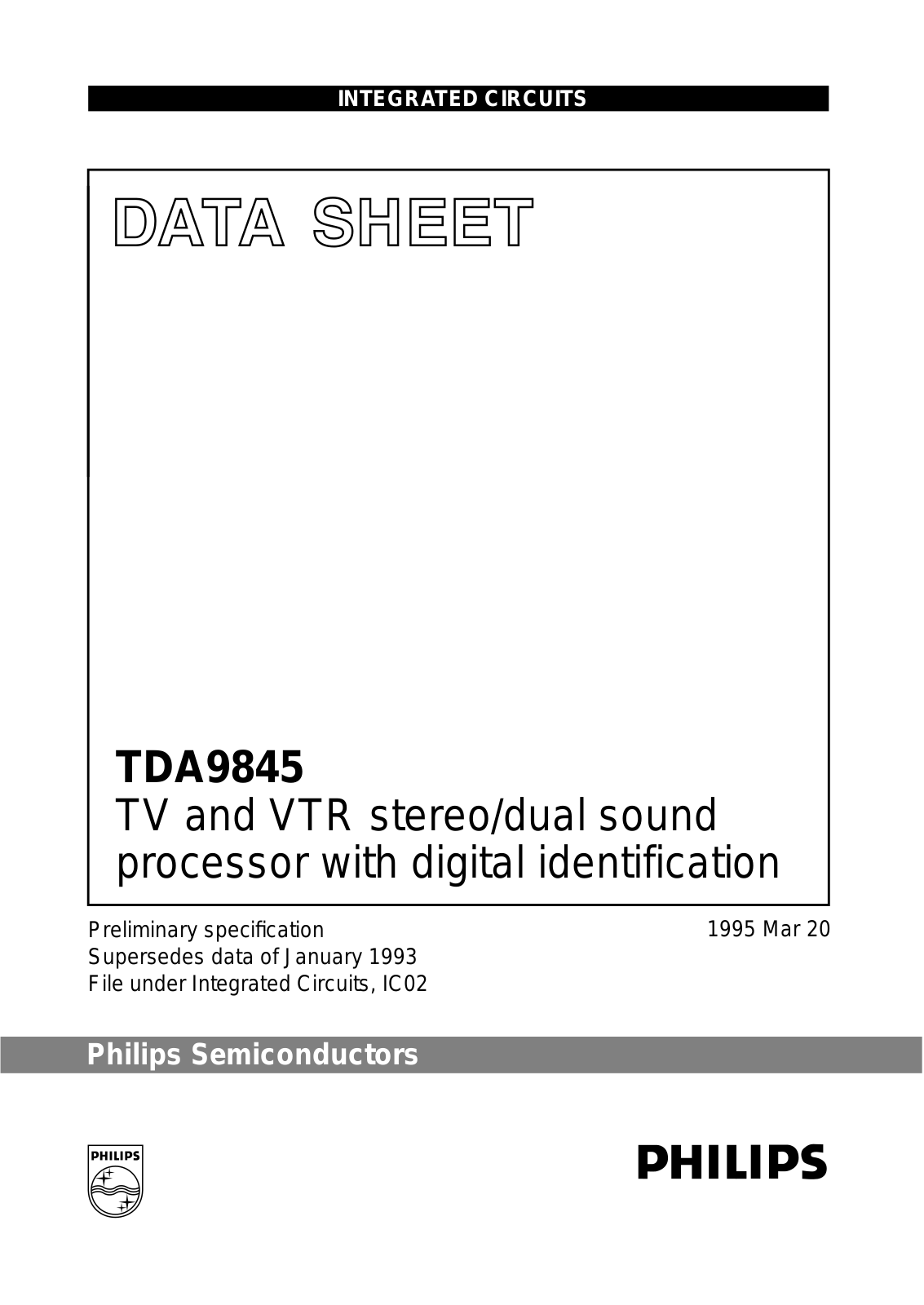 Philips TDA9845 Datasheet