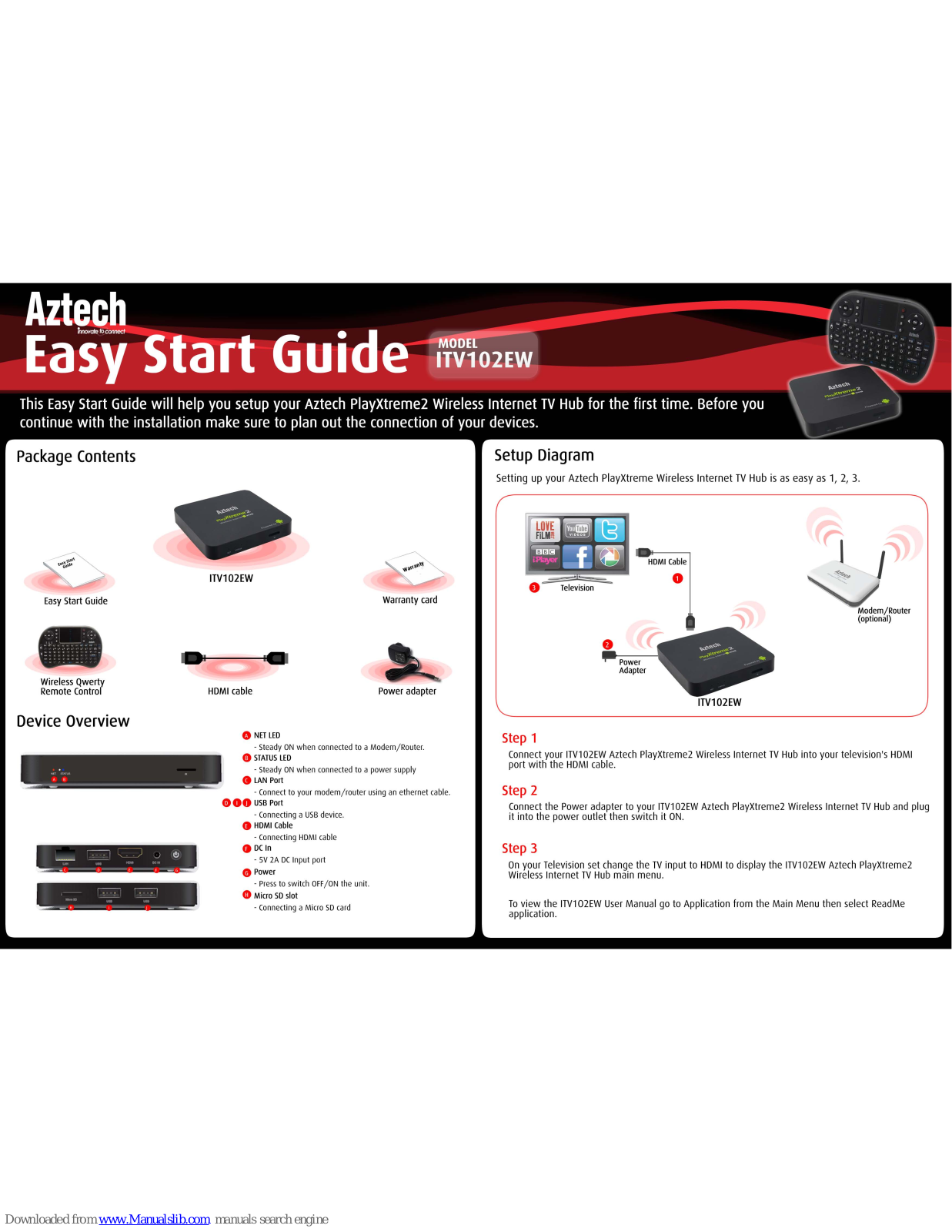 Aztech ITV102EW Easy Start Manual