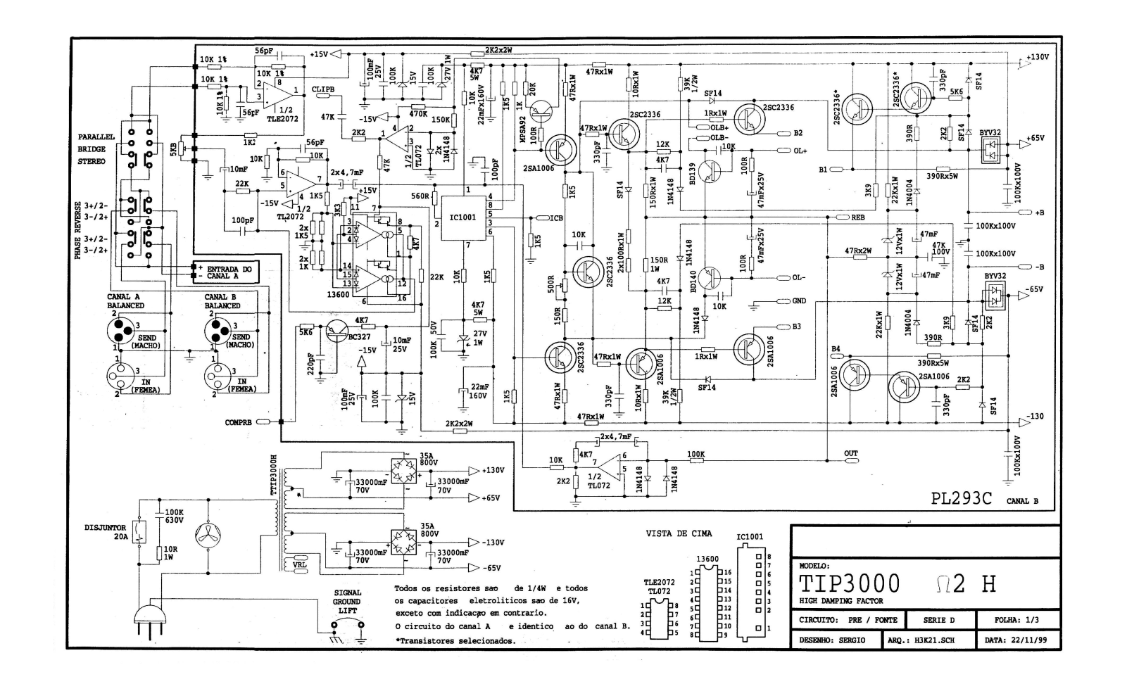 CICLOTRON TIP3000 H2 I Schematic