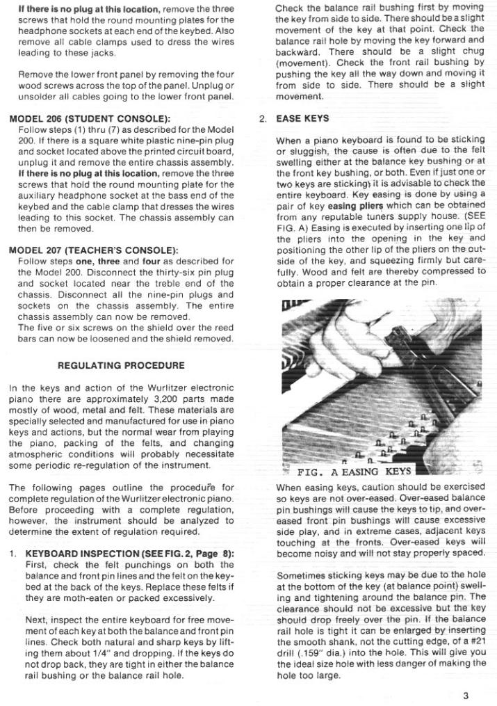 Wurlitzer 200, 203, 203W, 206, 207 Service Manual