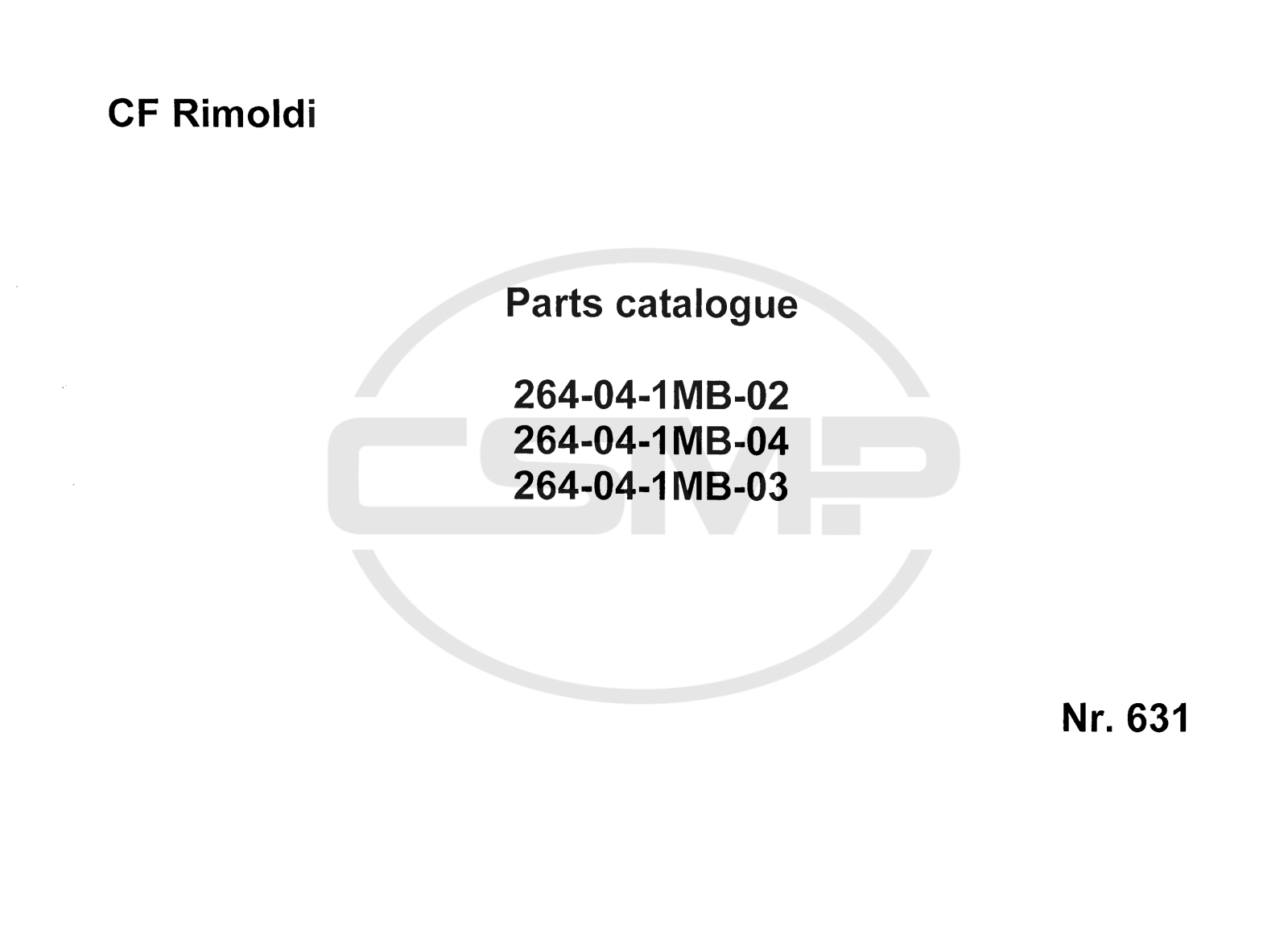 Rimoldi 264_04_1MB_02_04_03 Parts Book