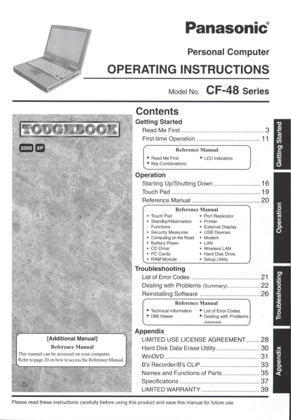 Panasonic cf-48g4kfudm Operation Manual