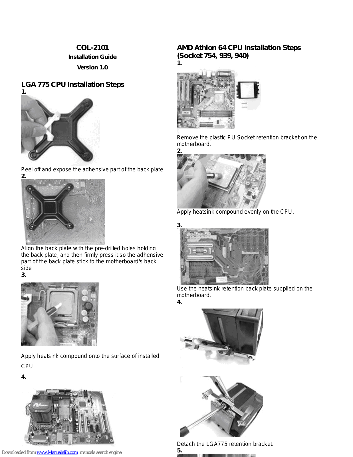 Emprex COL-2101 Installation Manual