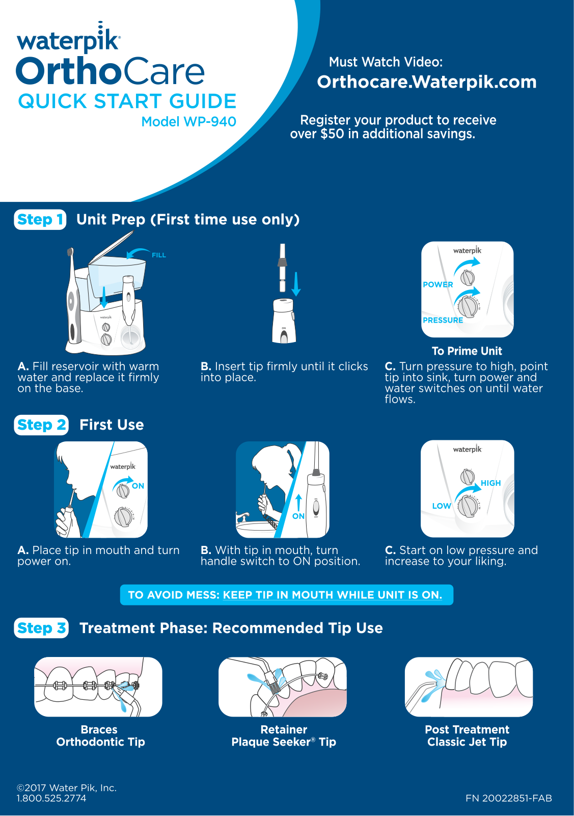 Waterpik WP-940 User Manual