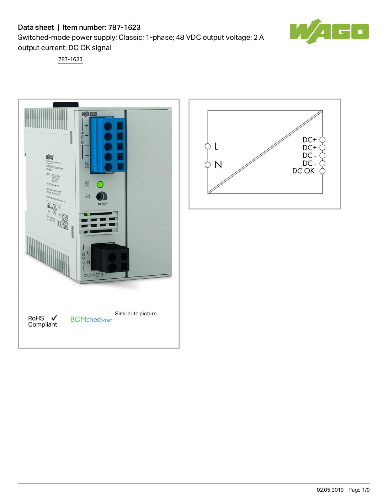 Wago 787-1623 Data Sheet