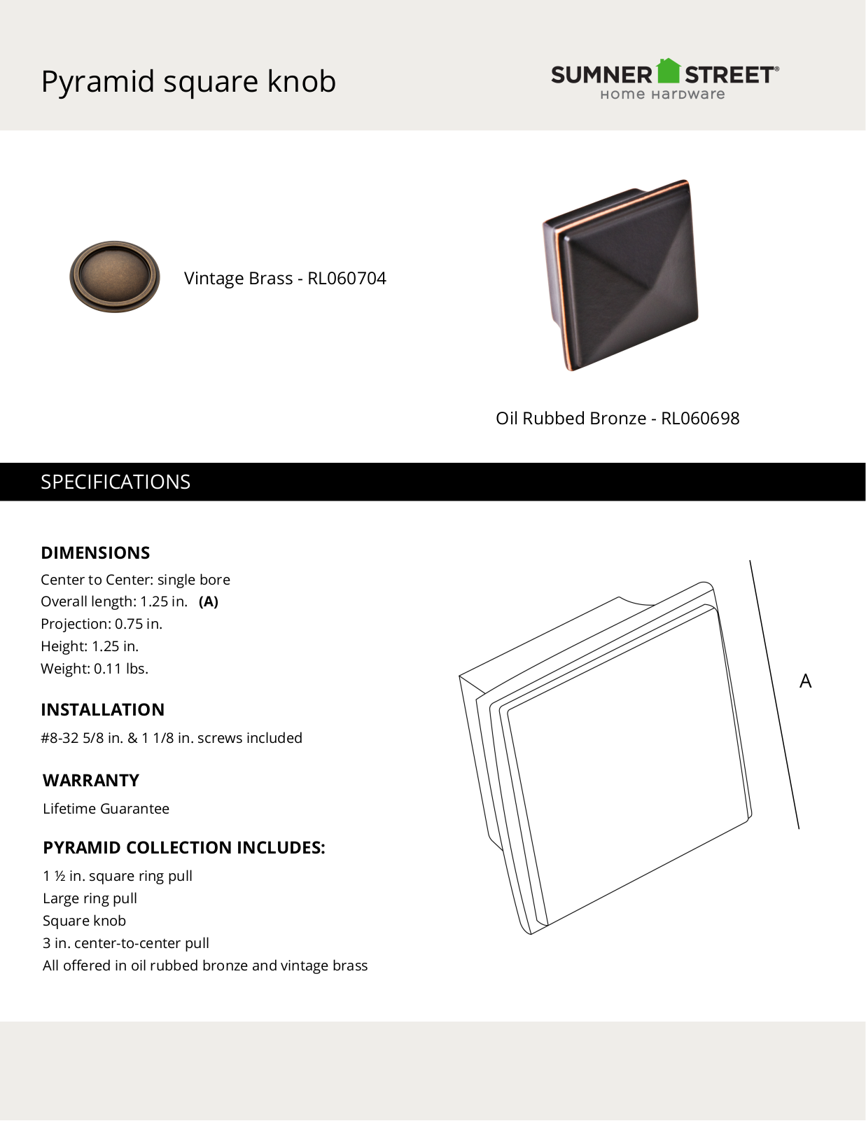 Sumner Street Home Hardware CTHD1111 Specifications - ManualMachine.com