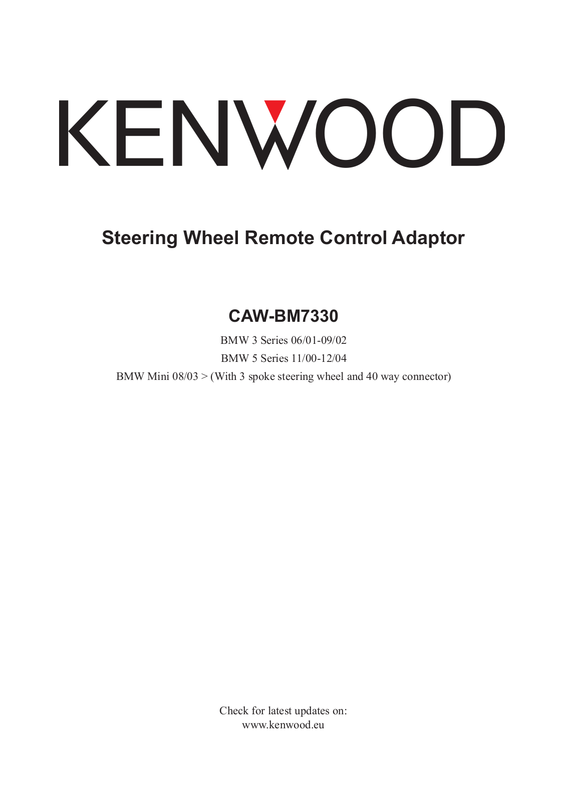 Kenwood CAW-BM7330 User Manual