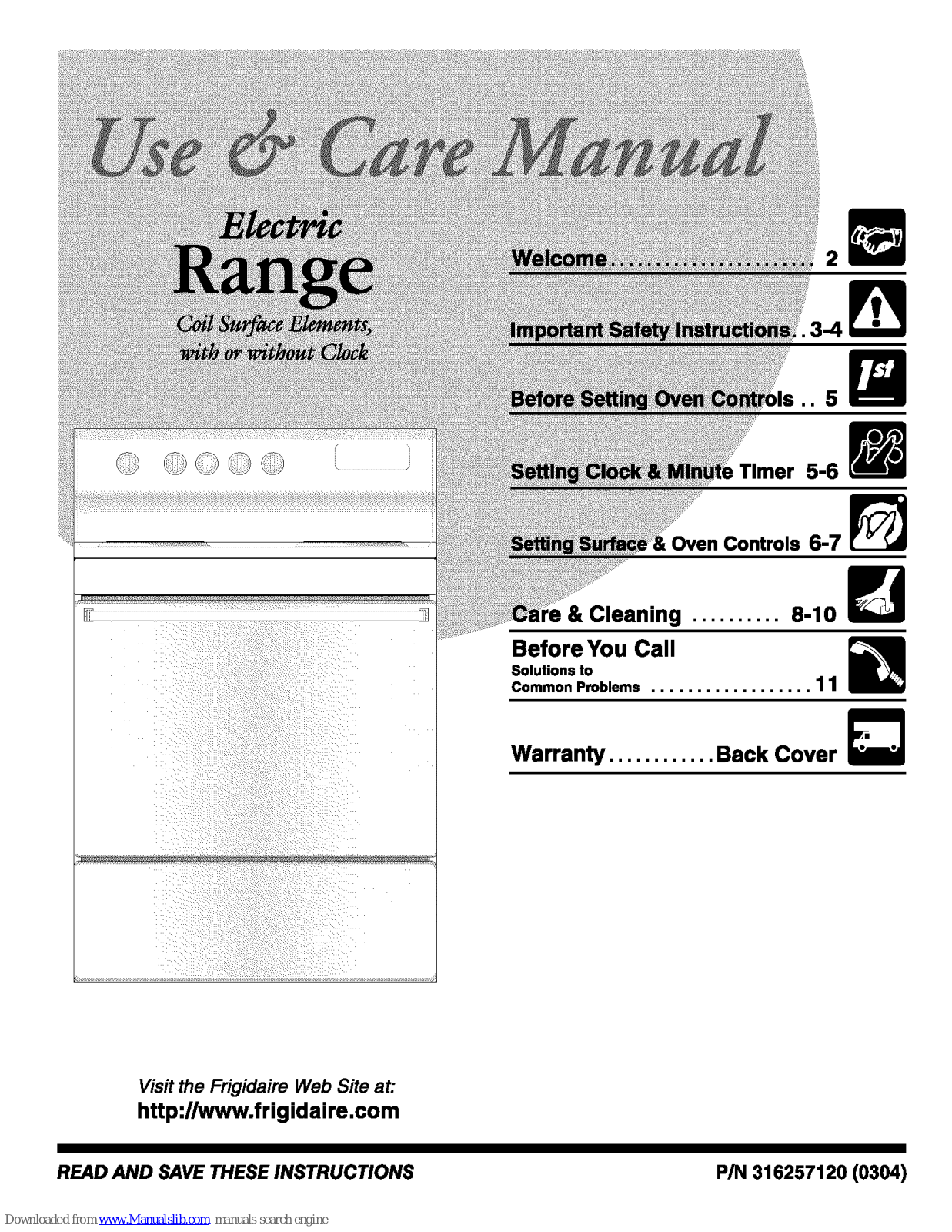 Frigidaire TEF303BWC, TEF317BWC, TEF303BWB, TEF317BUB, TEF317BWB Use & Care Manual - ManualMachine.com