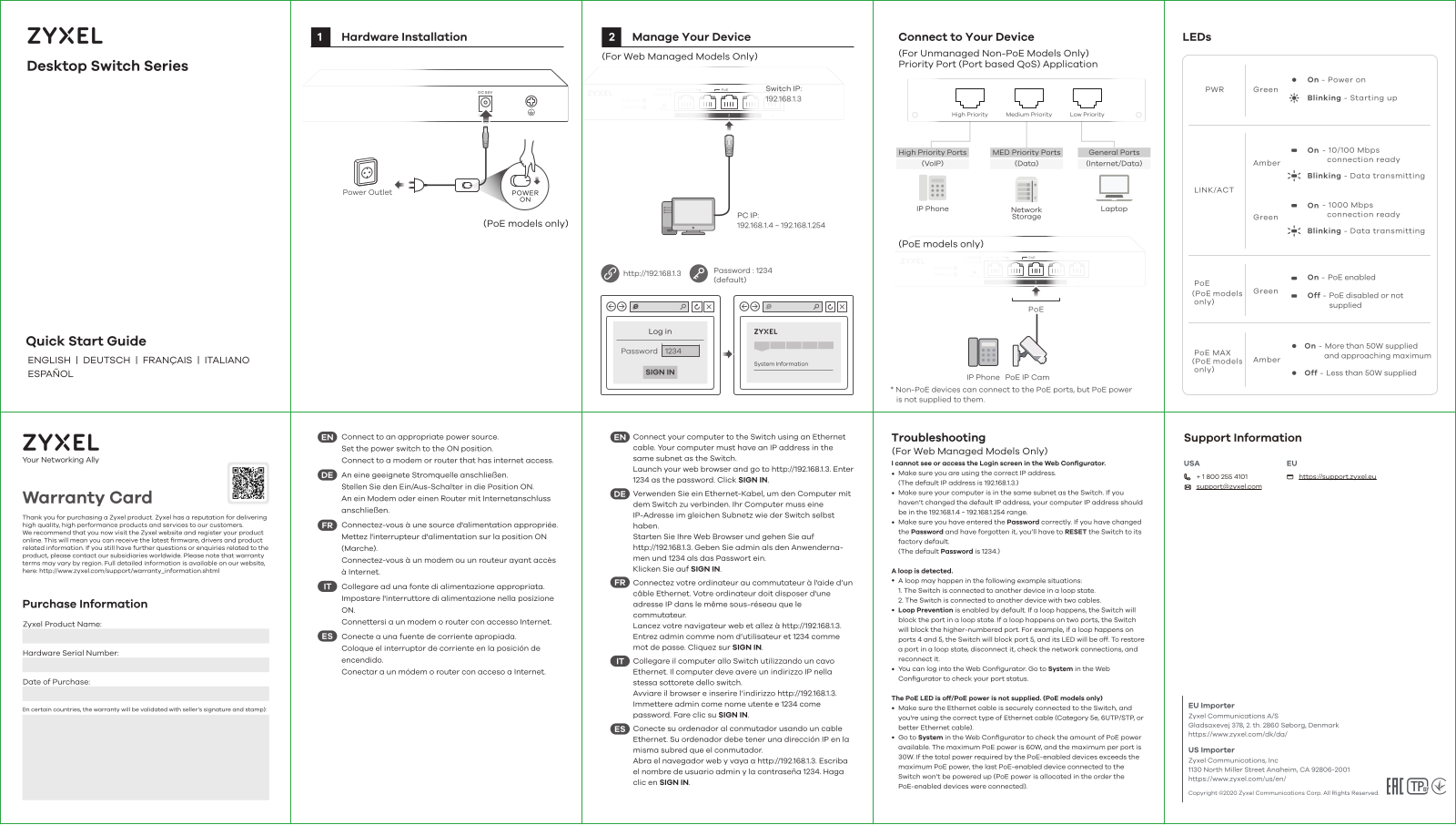 Zyxel GS1008HP, GS1200-5, GS1200-8 Quick Start Guide