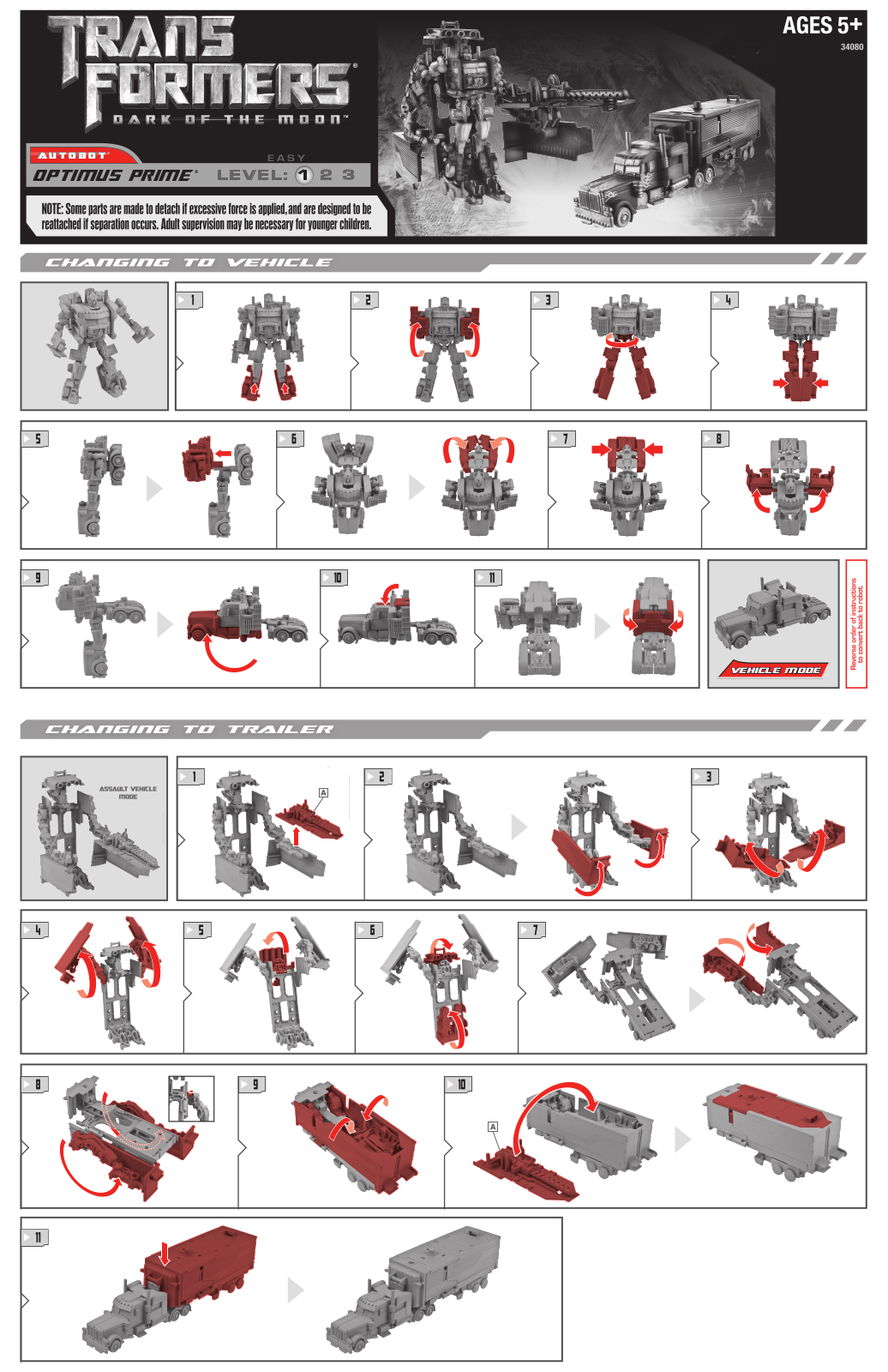 HASBRO Transformers Optimus Playset Ratchet & Creakcase User Manual