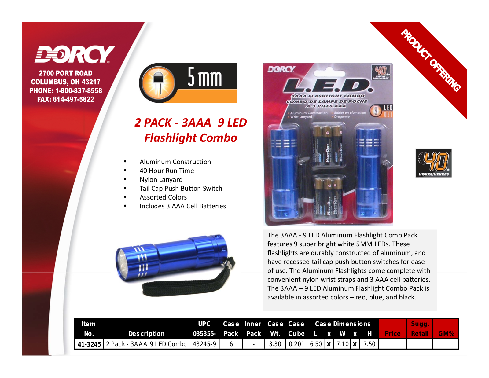 Dorcy 41-3245 Catalog Page