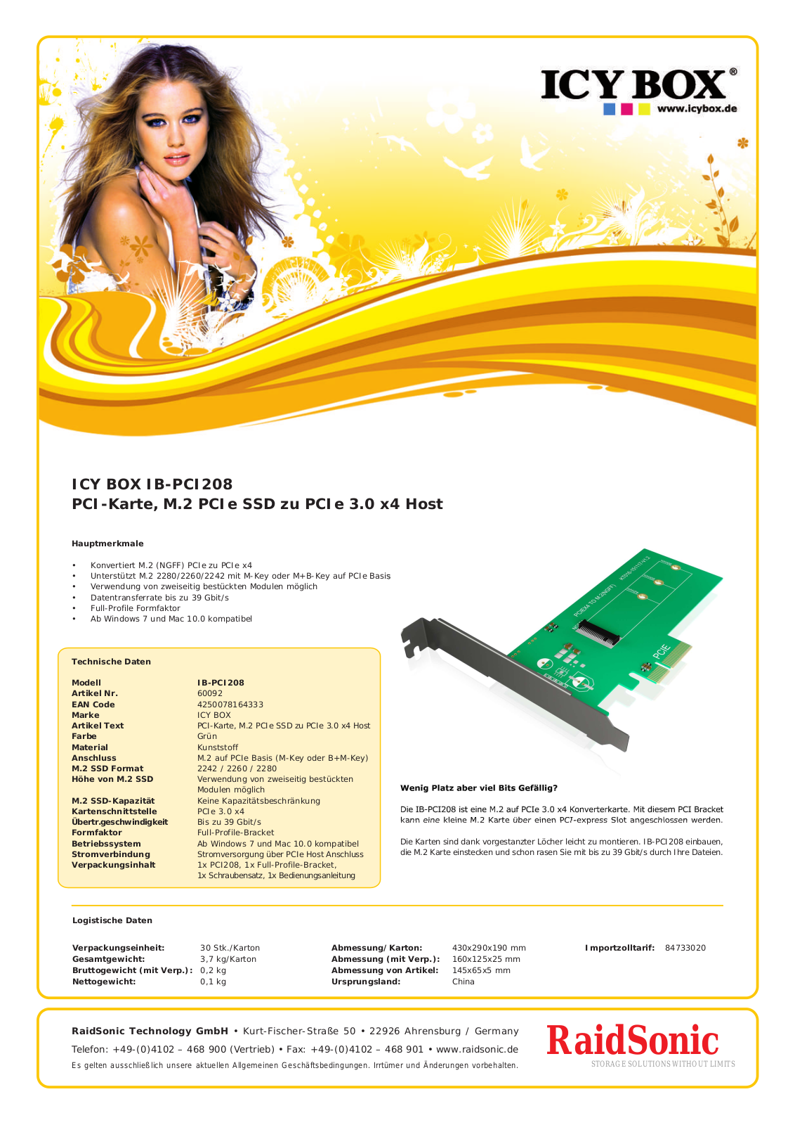 RaidSonic IB-PCI208 User Manual