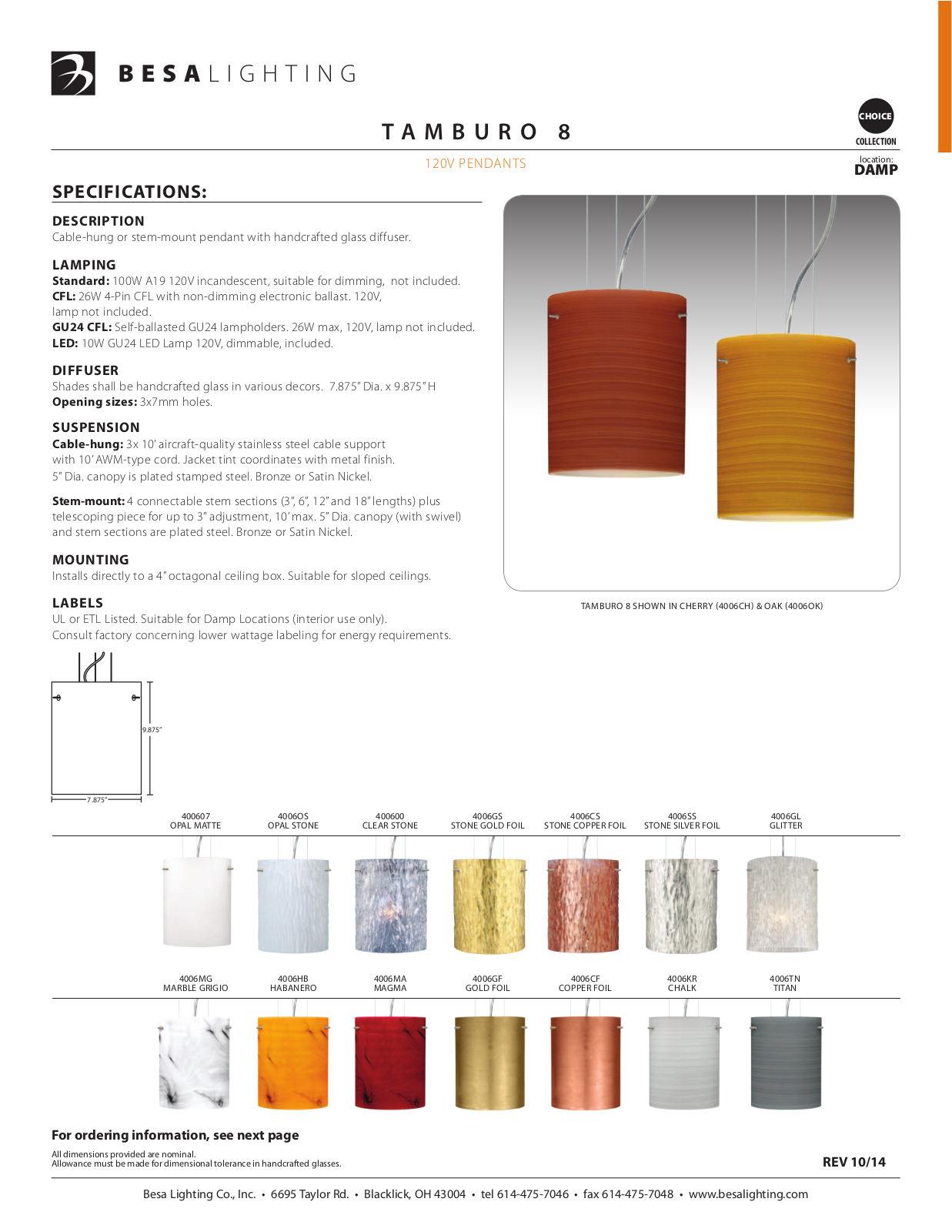 Besa Lighting BN3421 Specifications - ManualMachine.com