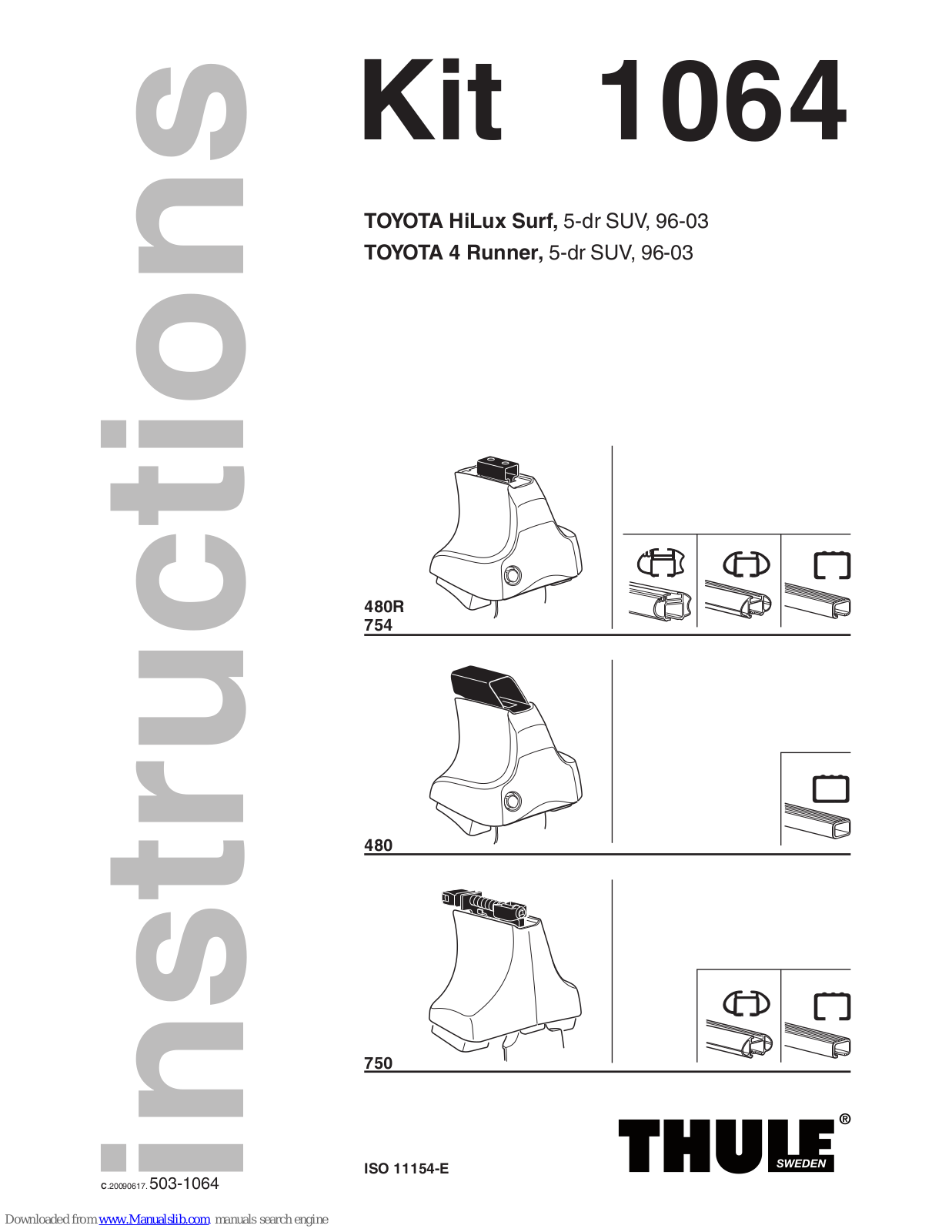 Thule 1064 Instructions Manual