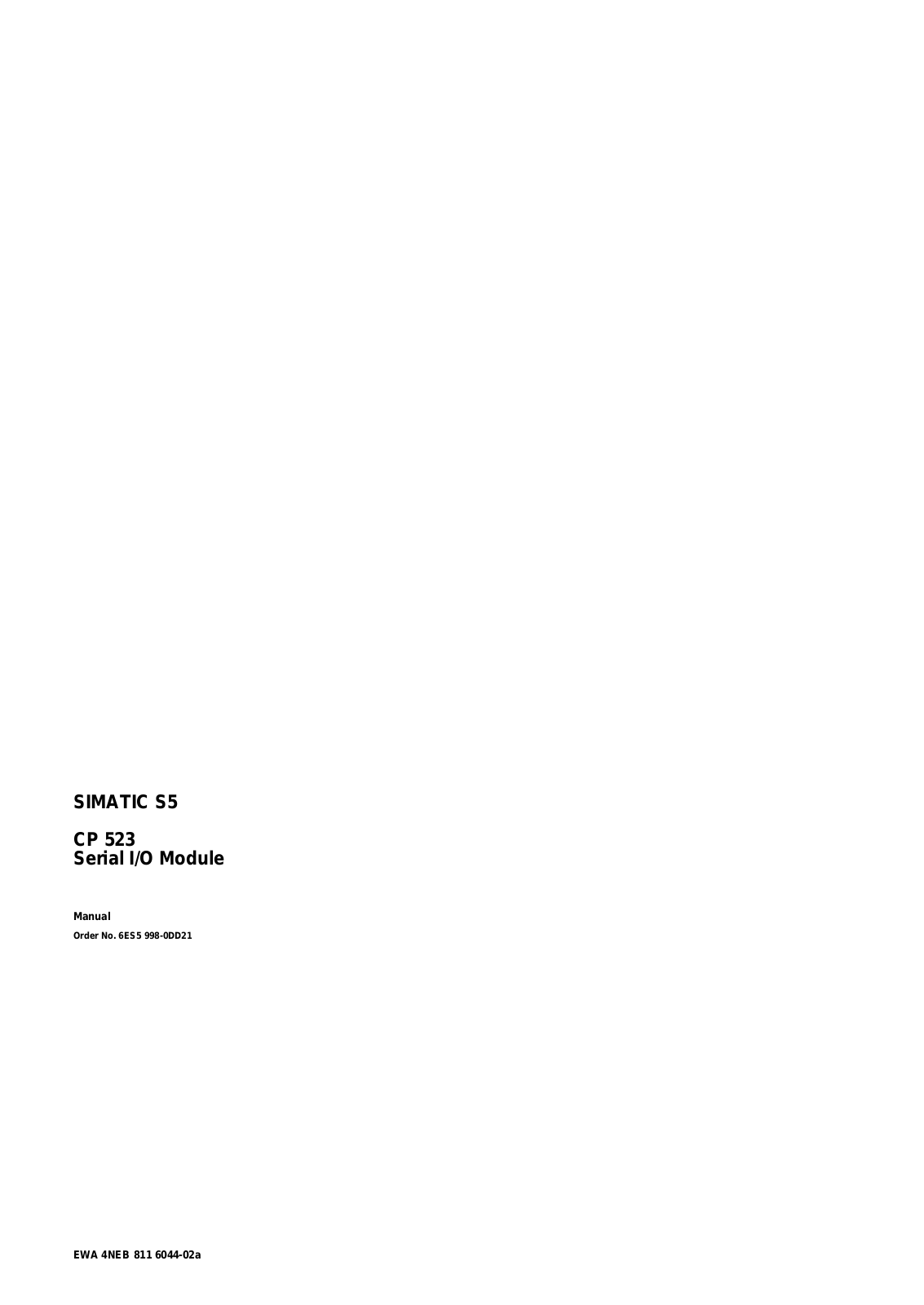 Siemens SIMATIC S5 CP 523 User Manual