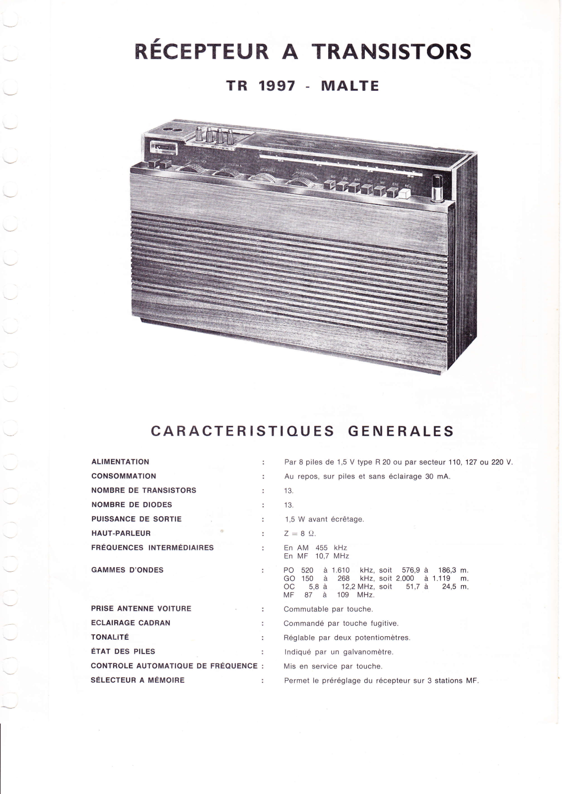 Continental Edison TR-1997 Schematic