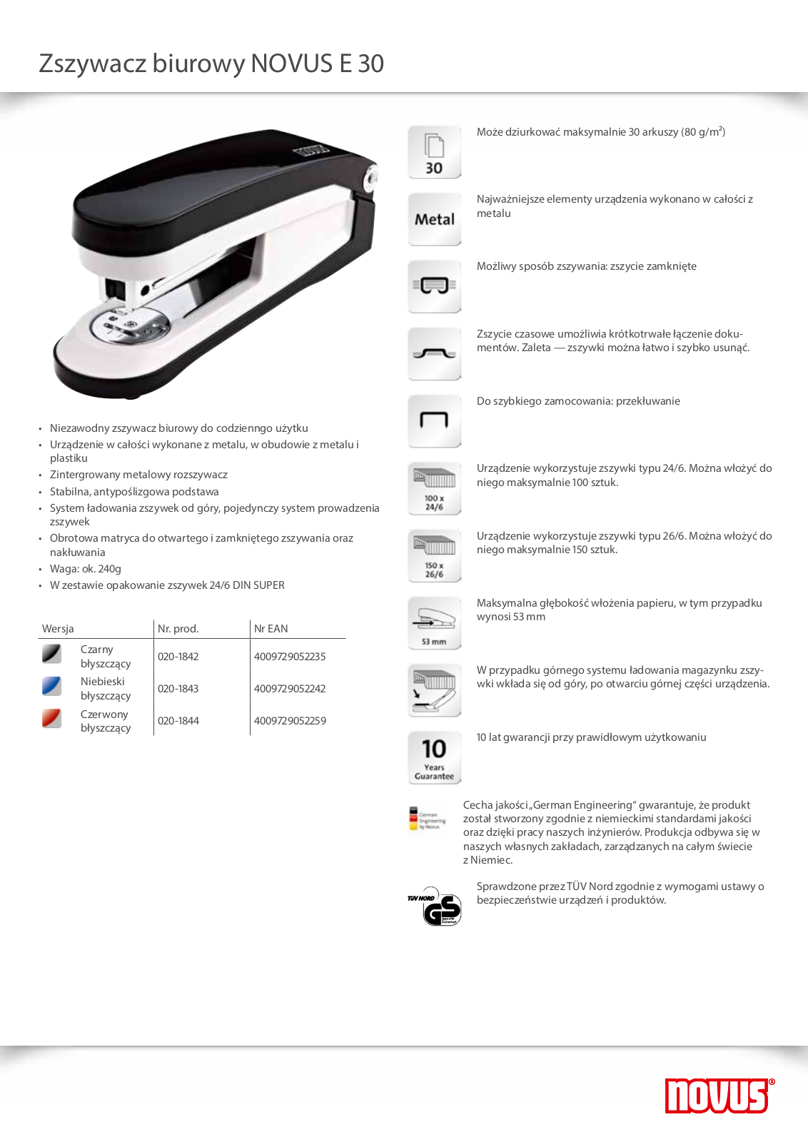 Novus E 30 User Manual