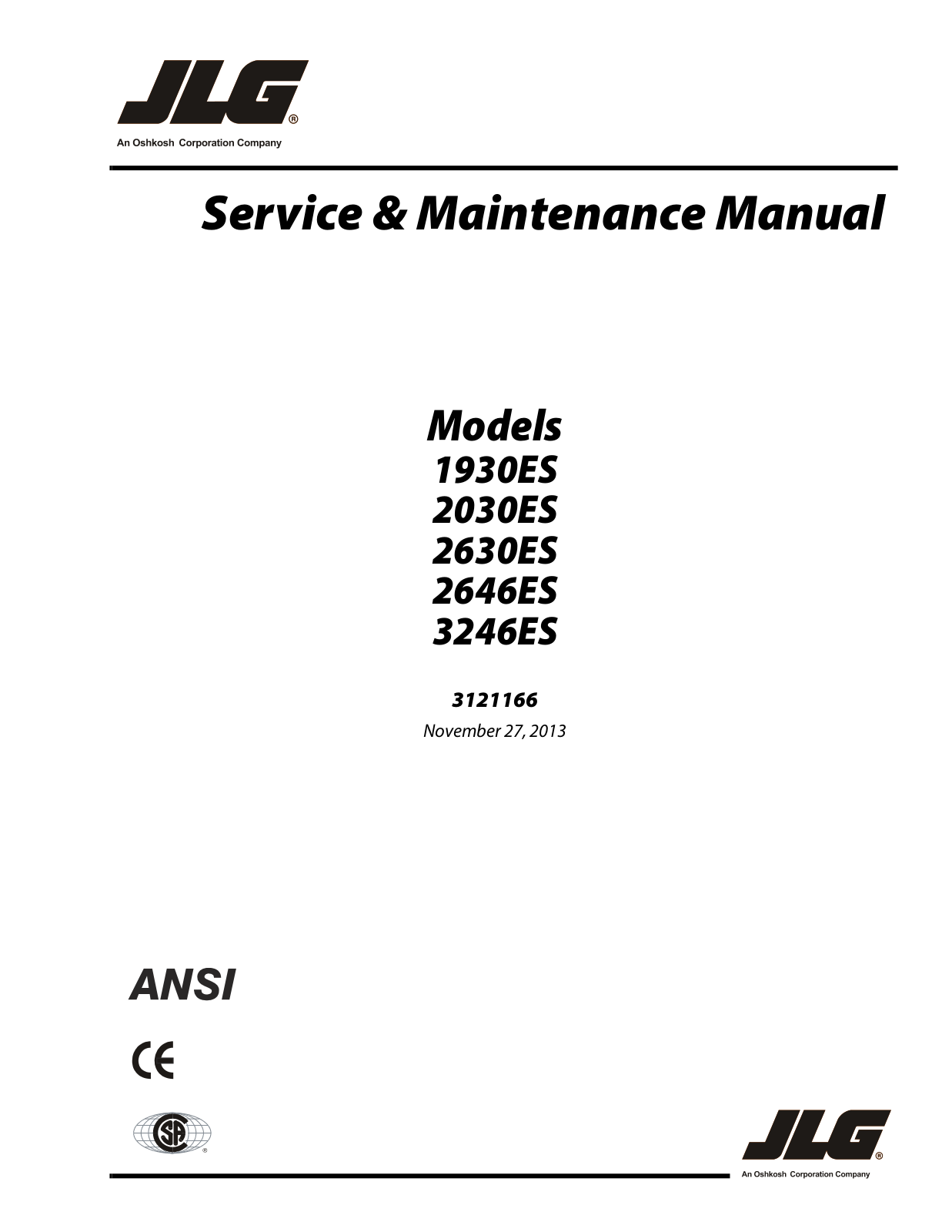 JLG 3246ES Service Manual