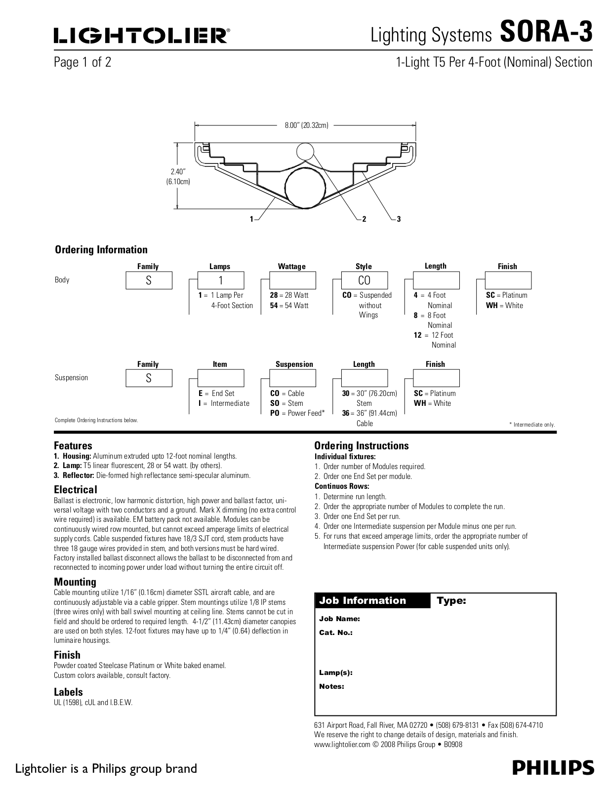 Lightolier SORA-3 User Manual