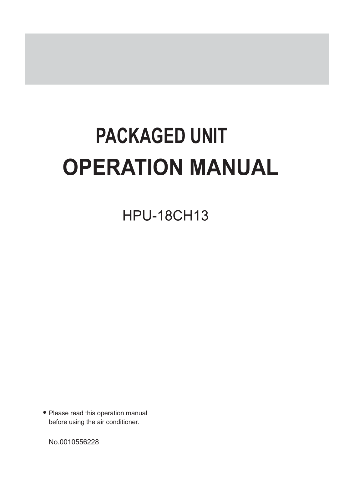 Haier HPU-123C01 User Manual