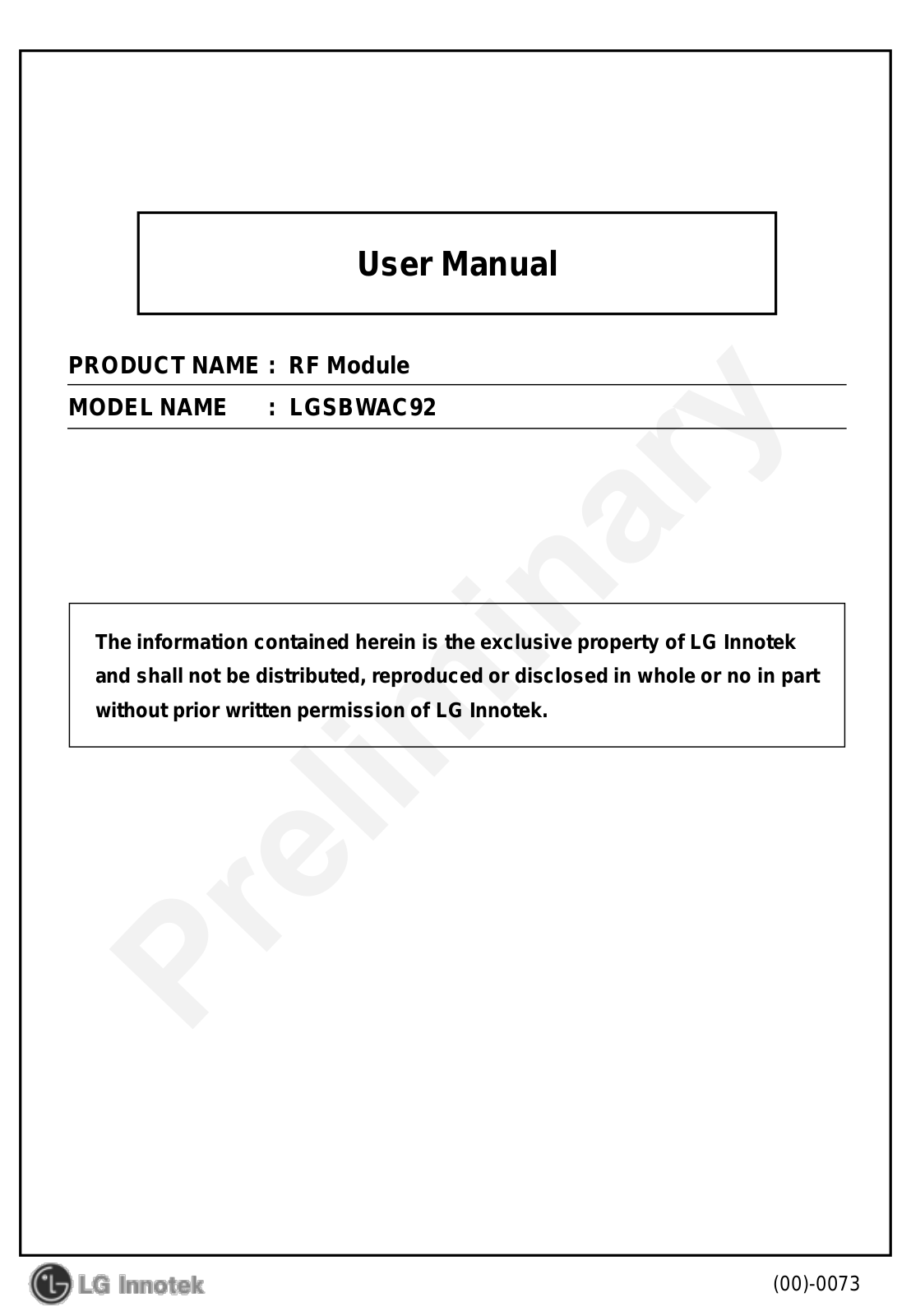 LG LGSBWAC92 User Manual