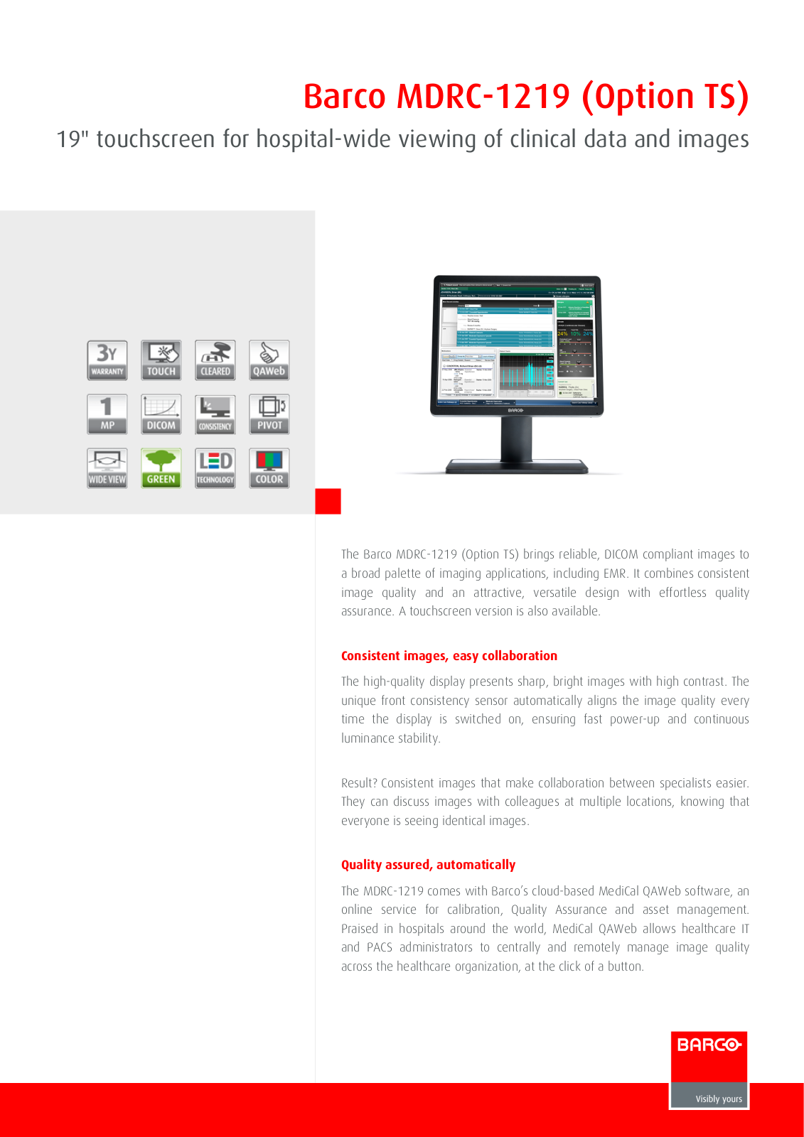 Barco K9301821A Product Data Sheet