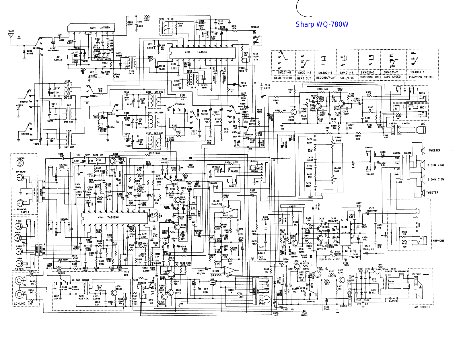 SHARP WQ-780W Schematics