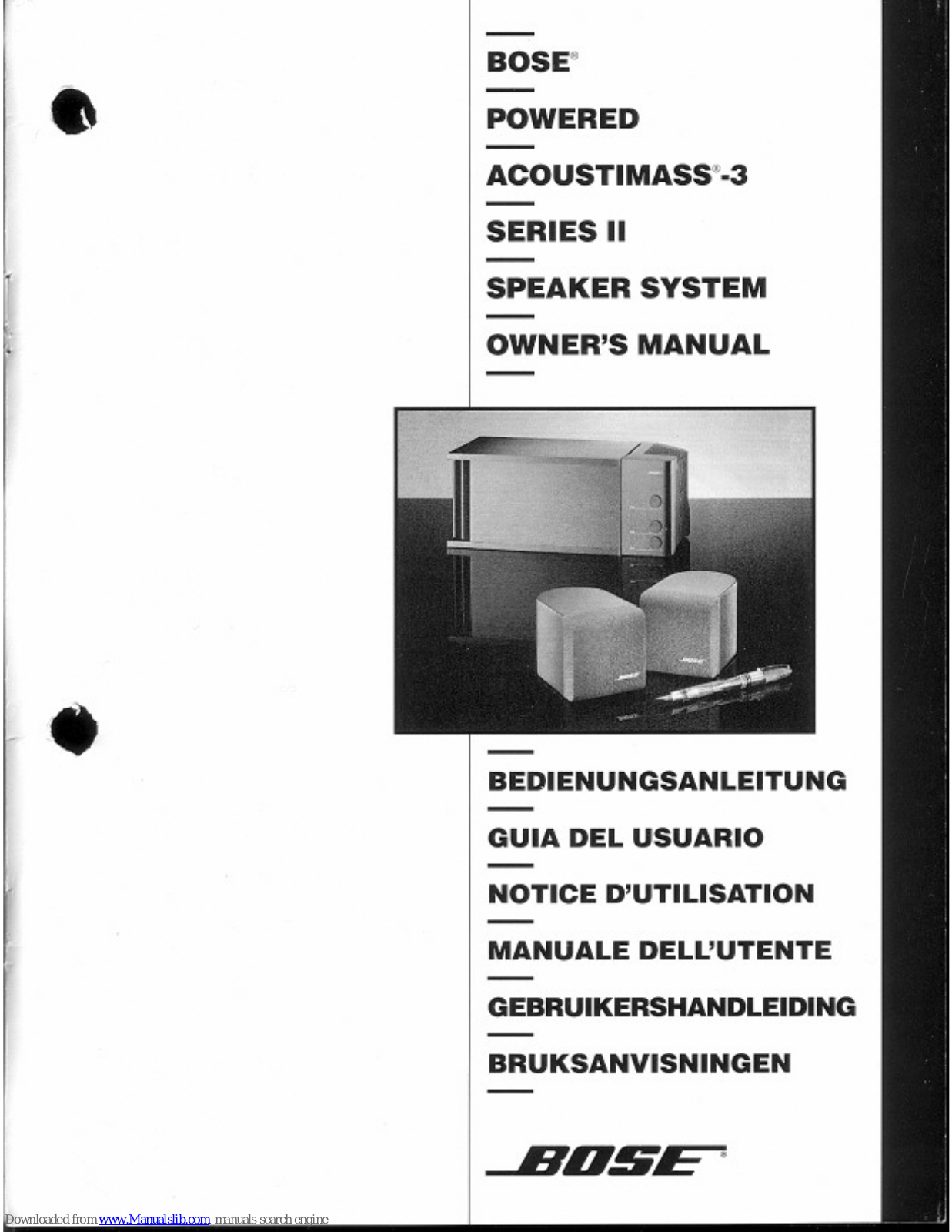 Bose Acoustimass 3 Powered Series II, Acoustimass-3 Series II Owner's Manual