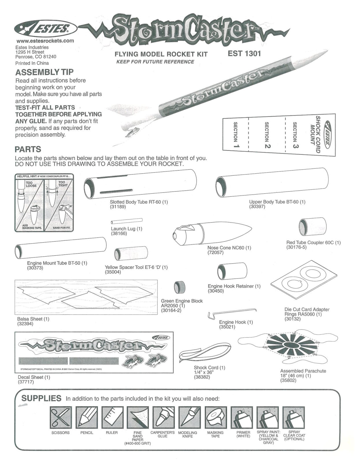 ESTES EST 1301 User Manual