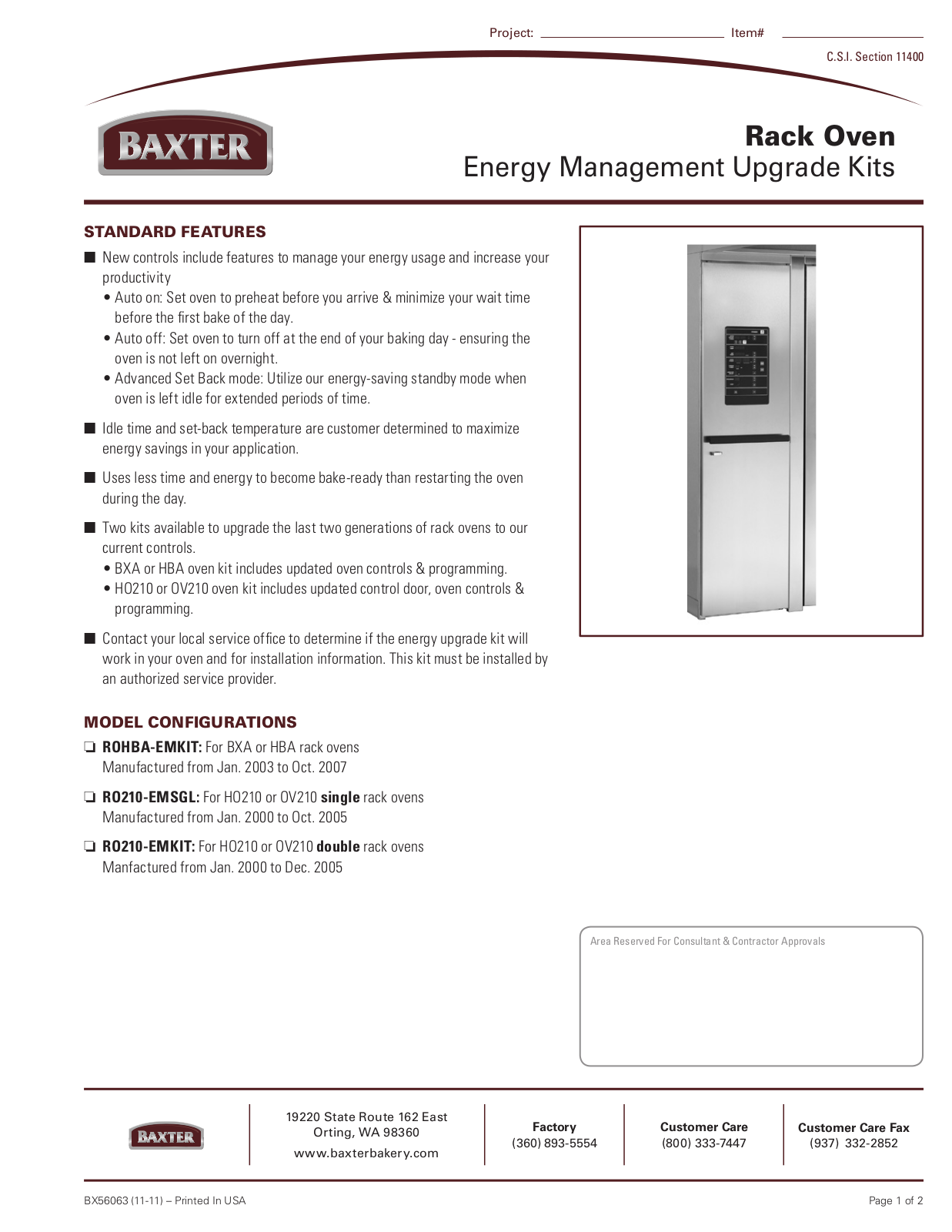 Baxter RO210-EMKIT User Manual