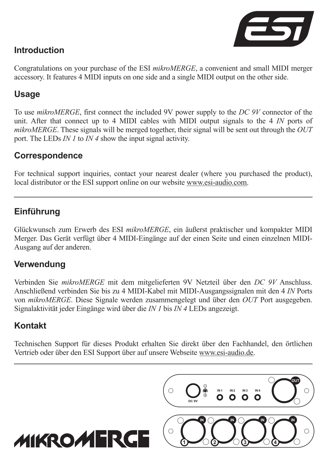 ESI mikroMERGE User’s Guide