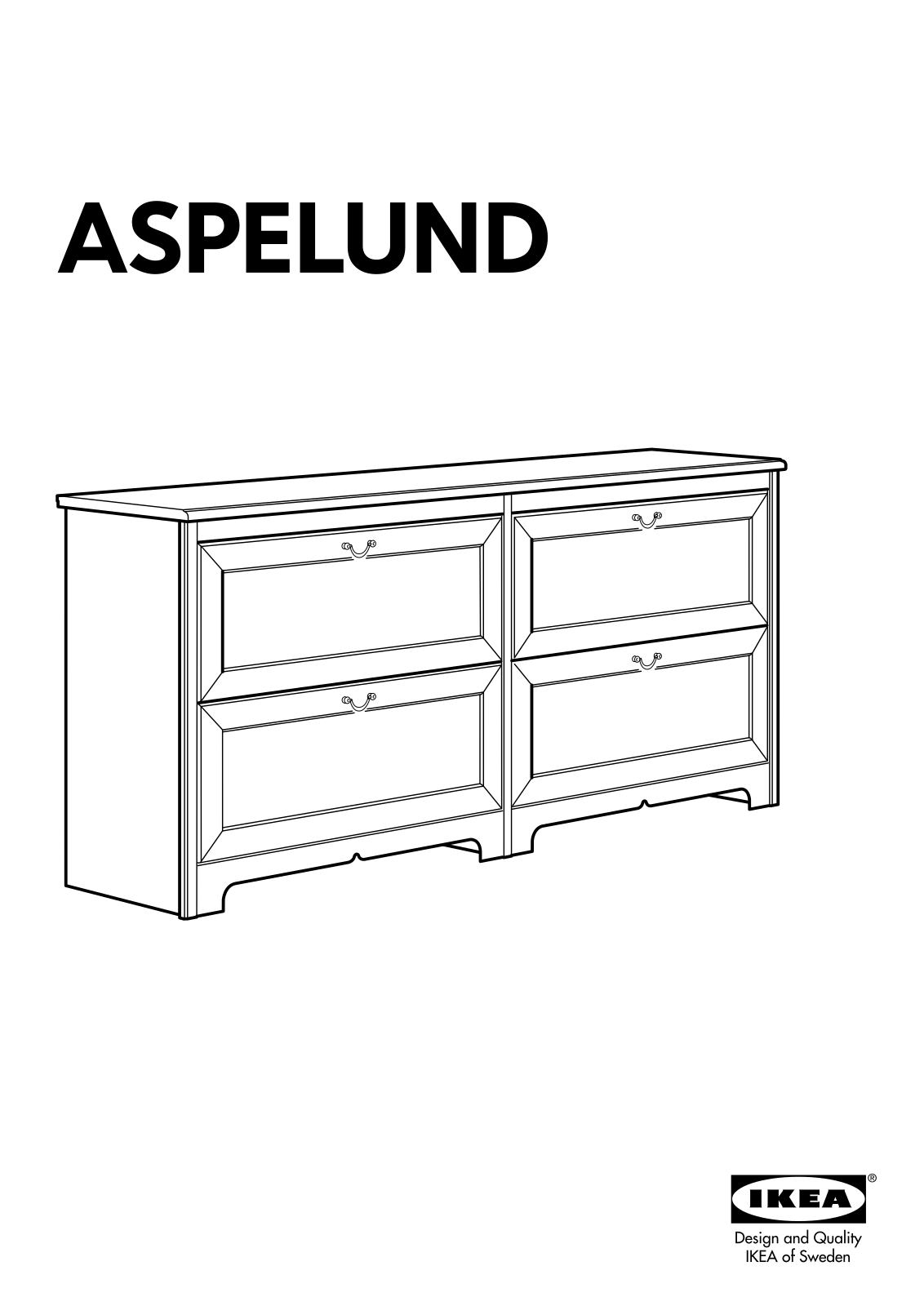 IKEA ASPELUND CHEST W-4 DRAWERS 67X31 Assembly Instruction
