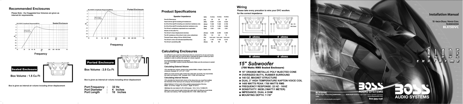 Boss Audio BLX15DVC Installation Manual