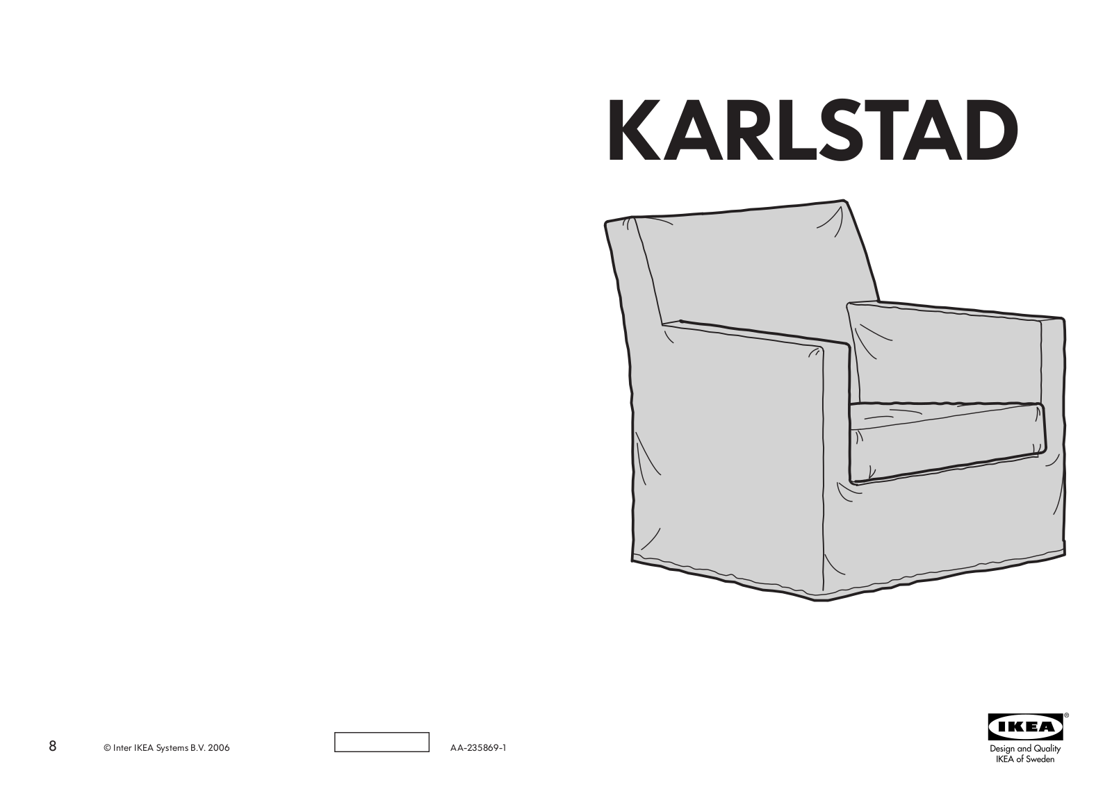 IKEA KARLSTAD CHAIR 28X28X32 Assembly Instruction