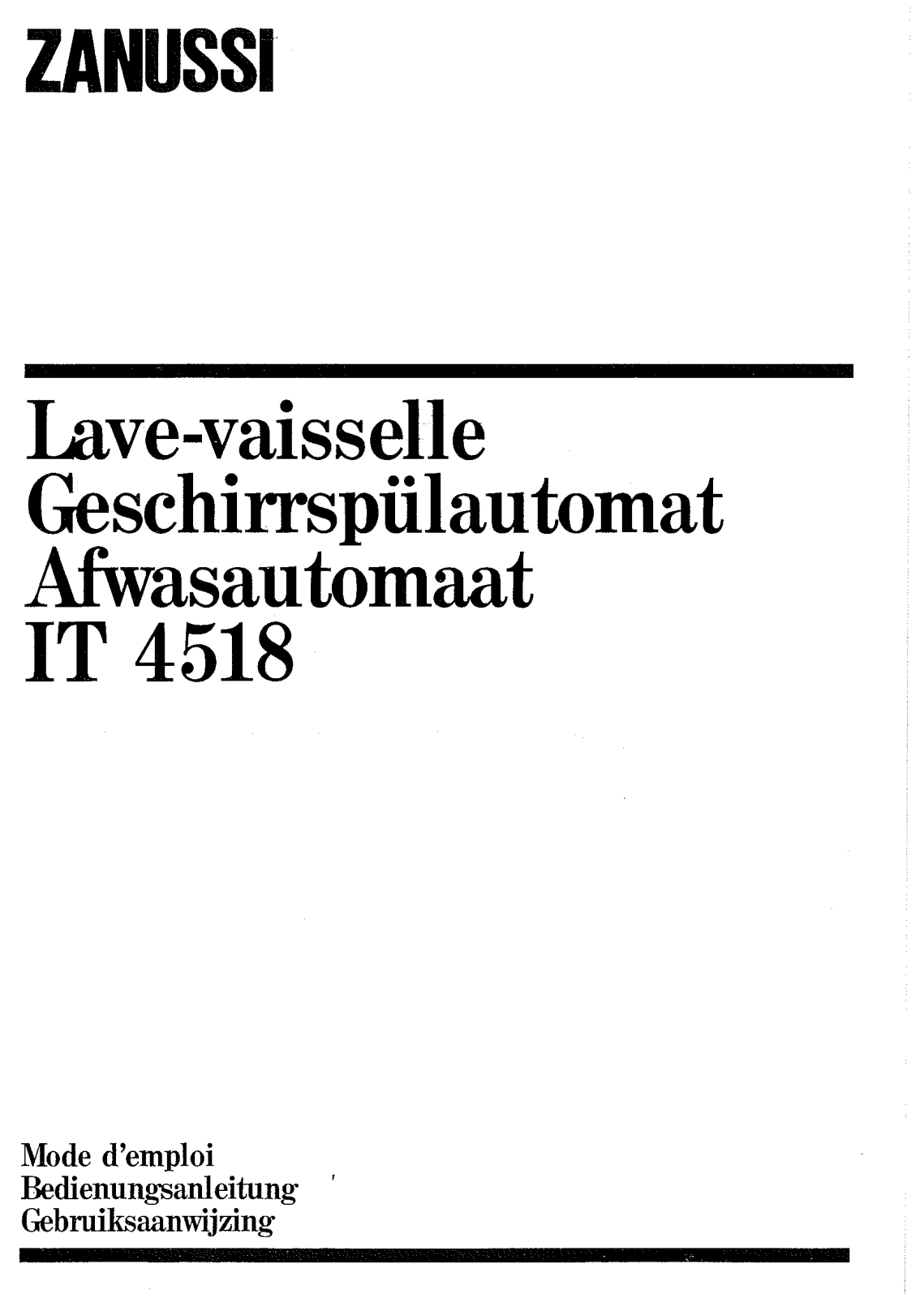 Zanussi IT4518 User Manual