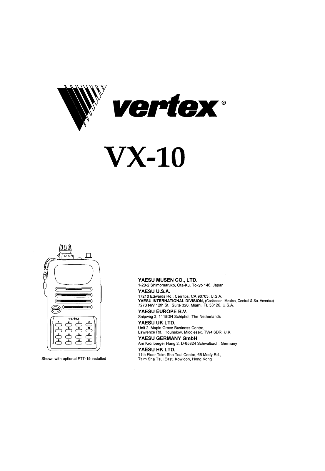 Yaesu VX-10 OPERATING MANUAL