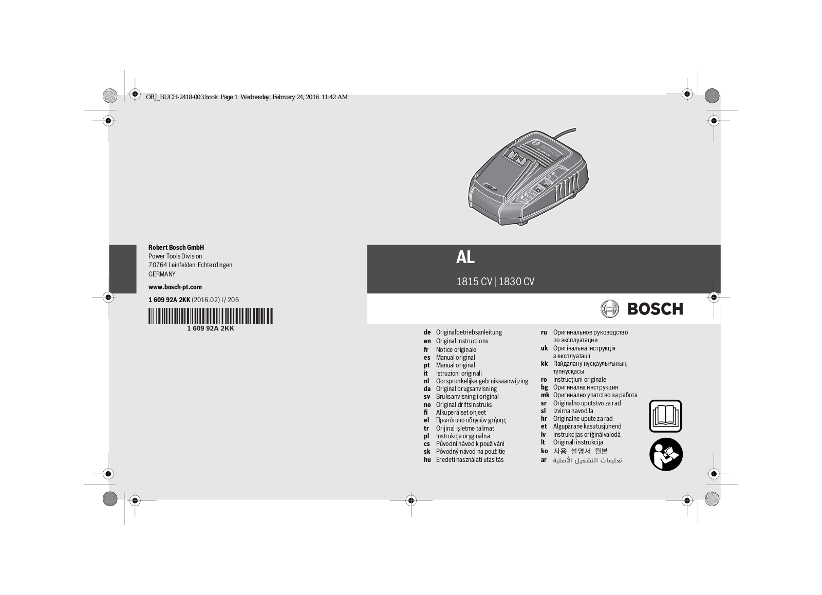 Bosch AL 1830 CV User Manual