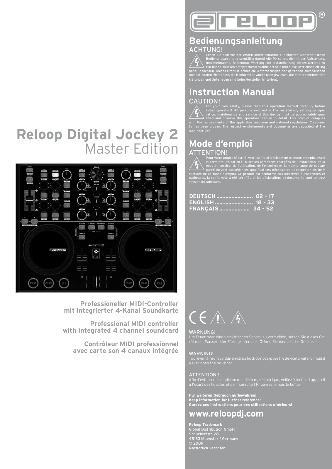 Reloop Digital Jockey 2 Master Edition OPERATION MANUAL