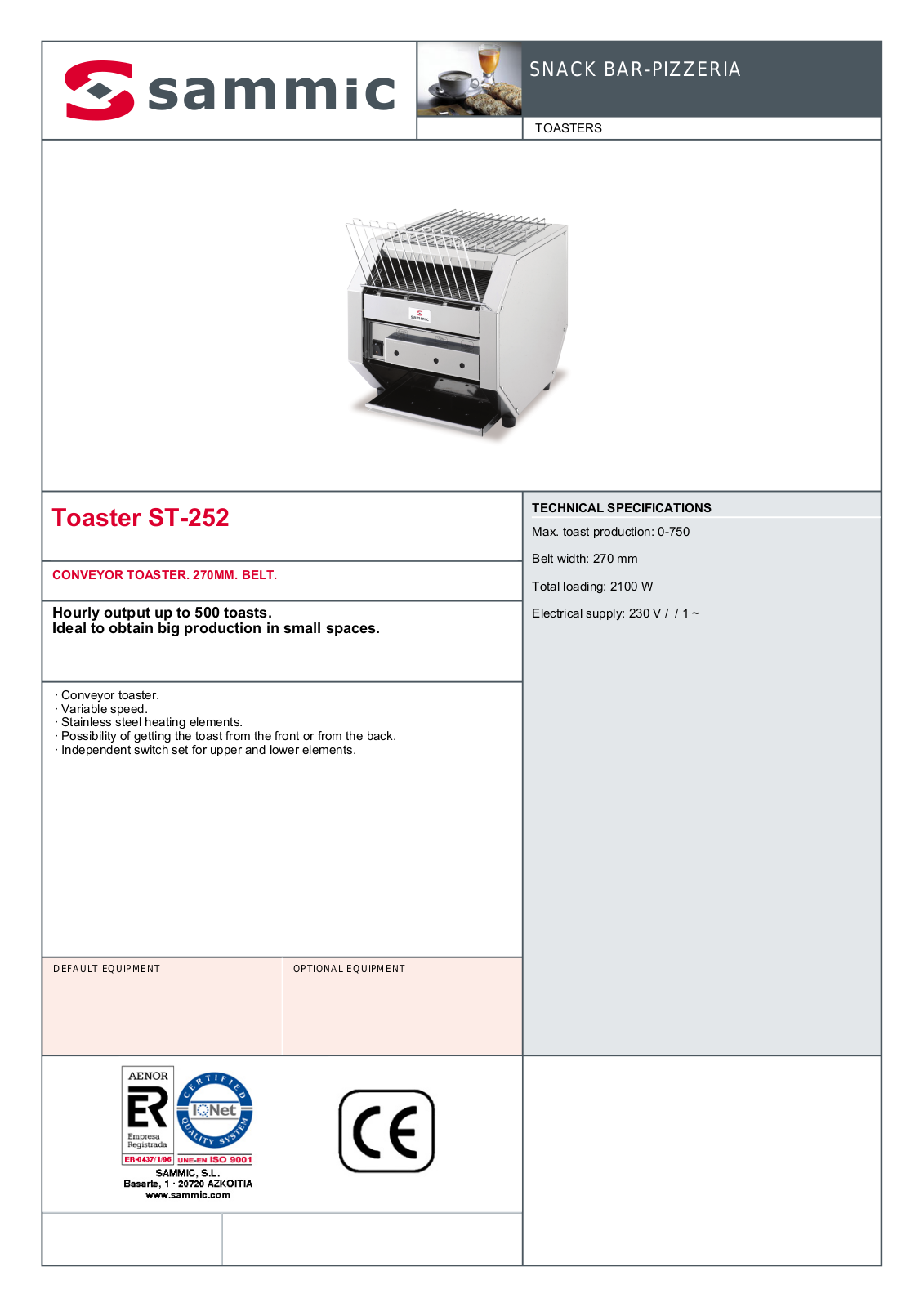 Sammic ST-252 User Manual