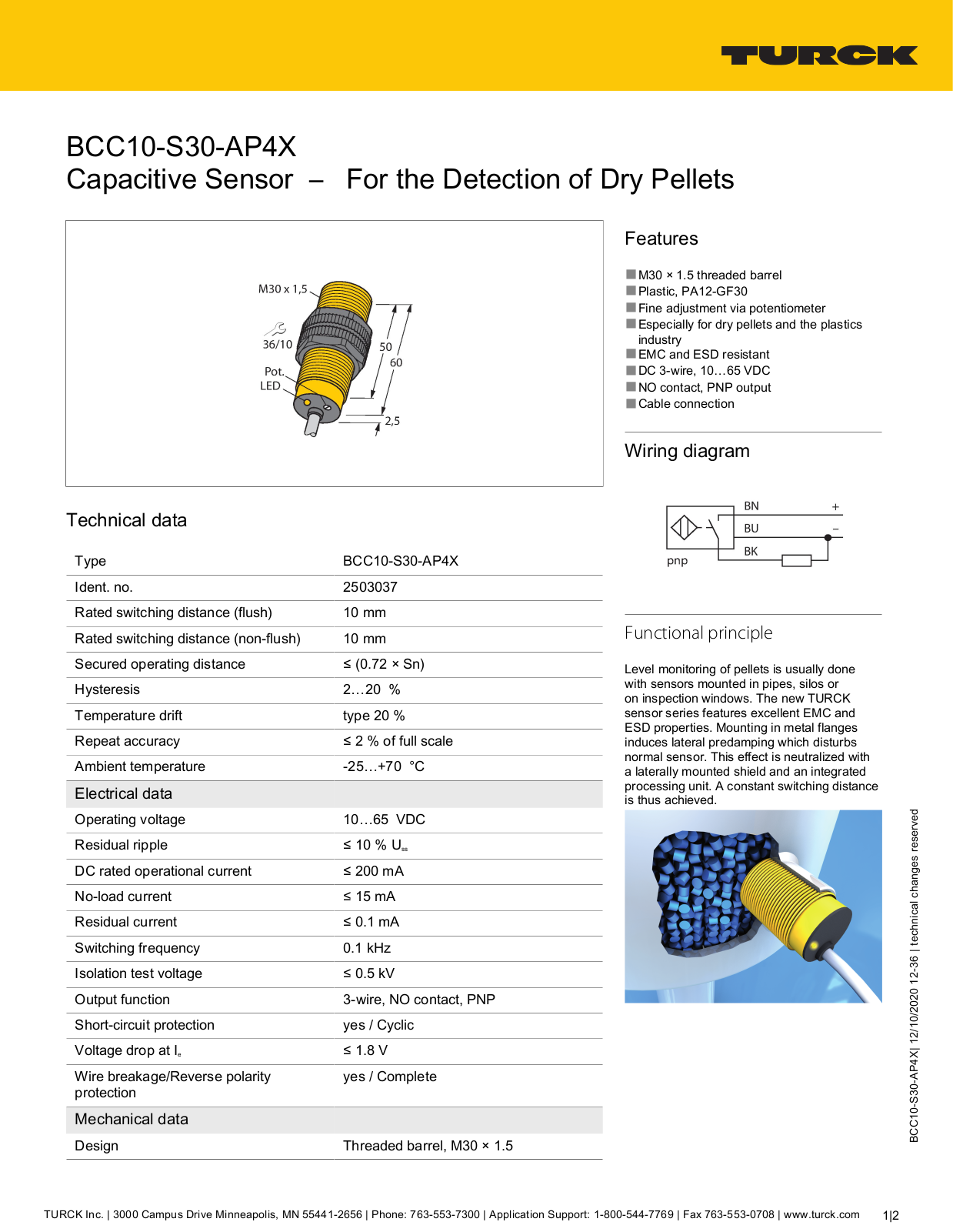 TURCK BCC10-S30-AP4X Technical data