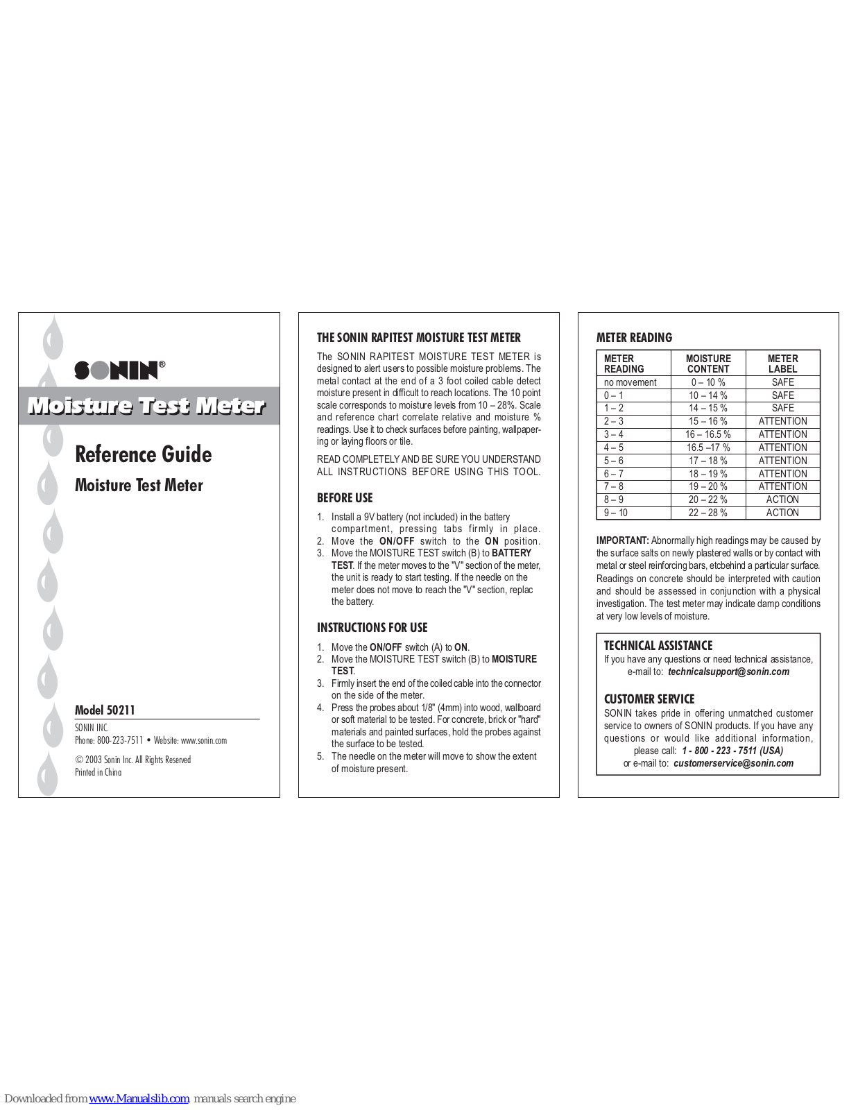 Sonin 50211 Reference Manual - ManualMachine.com