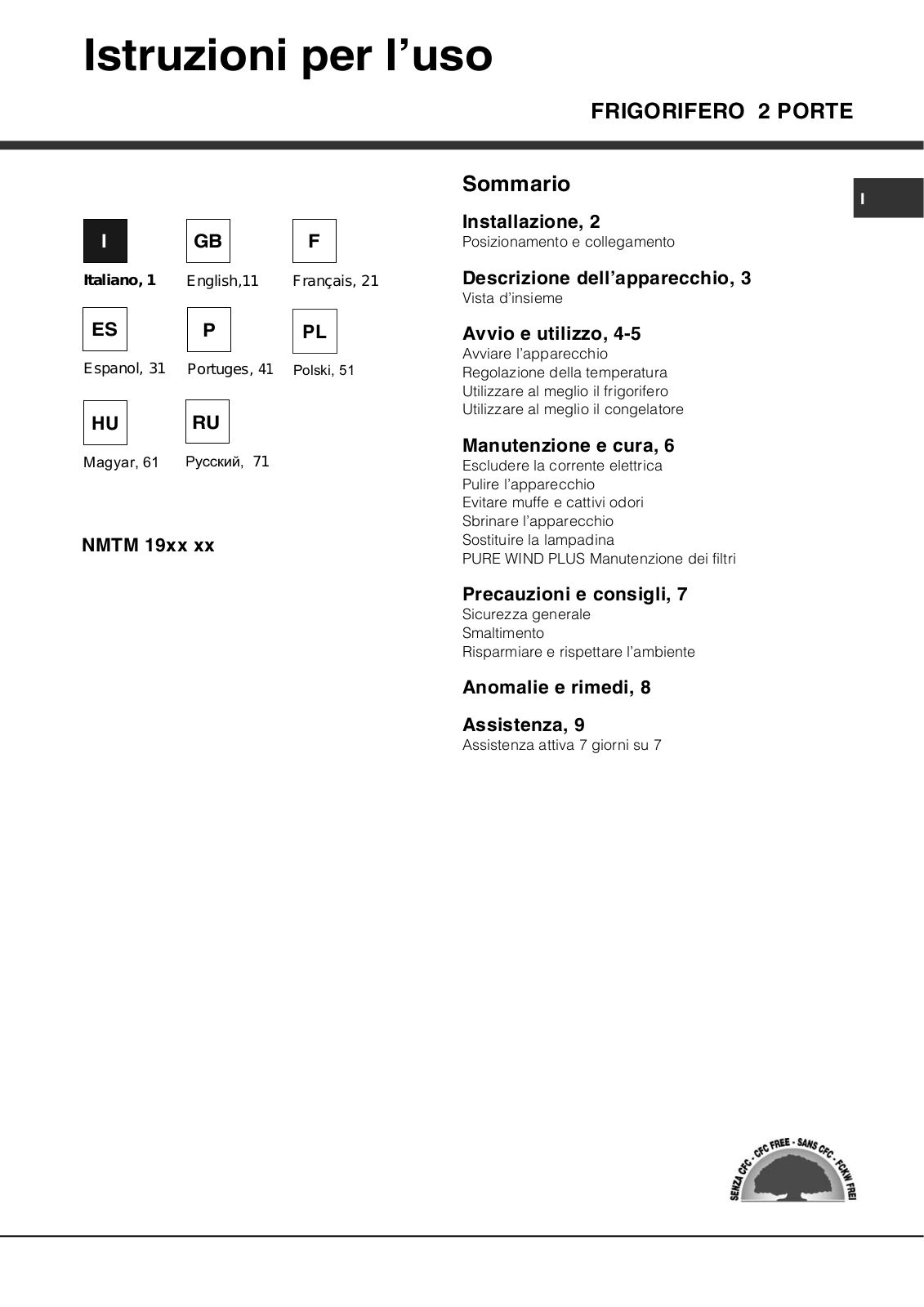 HOTPOINT NMTM 192A VWB User Manual