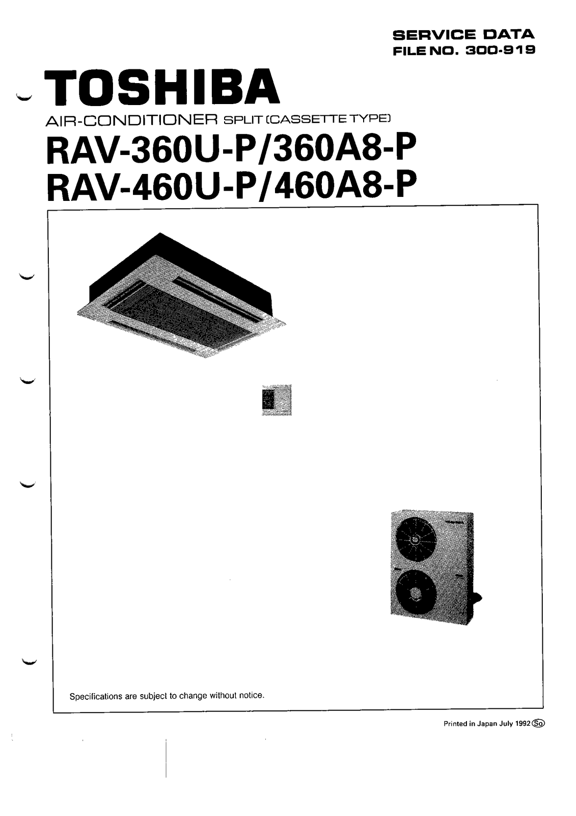 Toshiba RAV-360UP SERVICE MANUAL