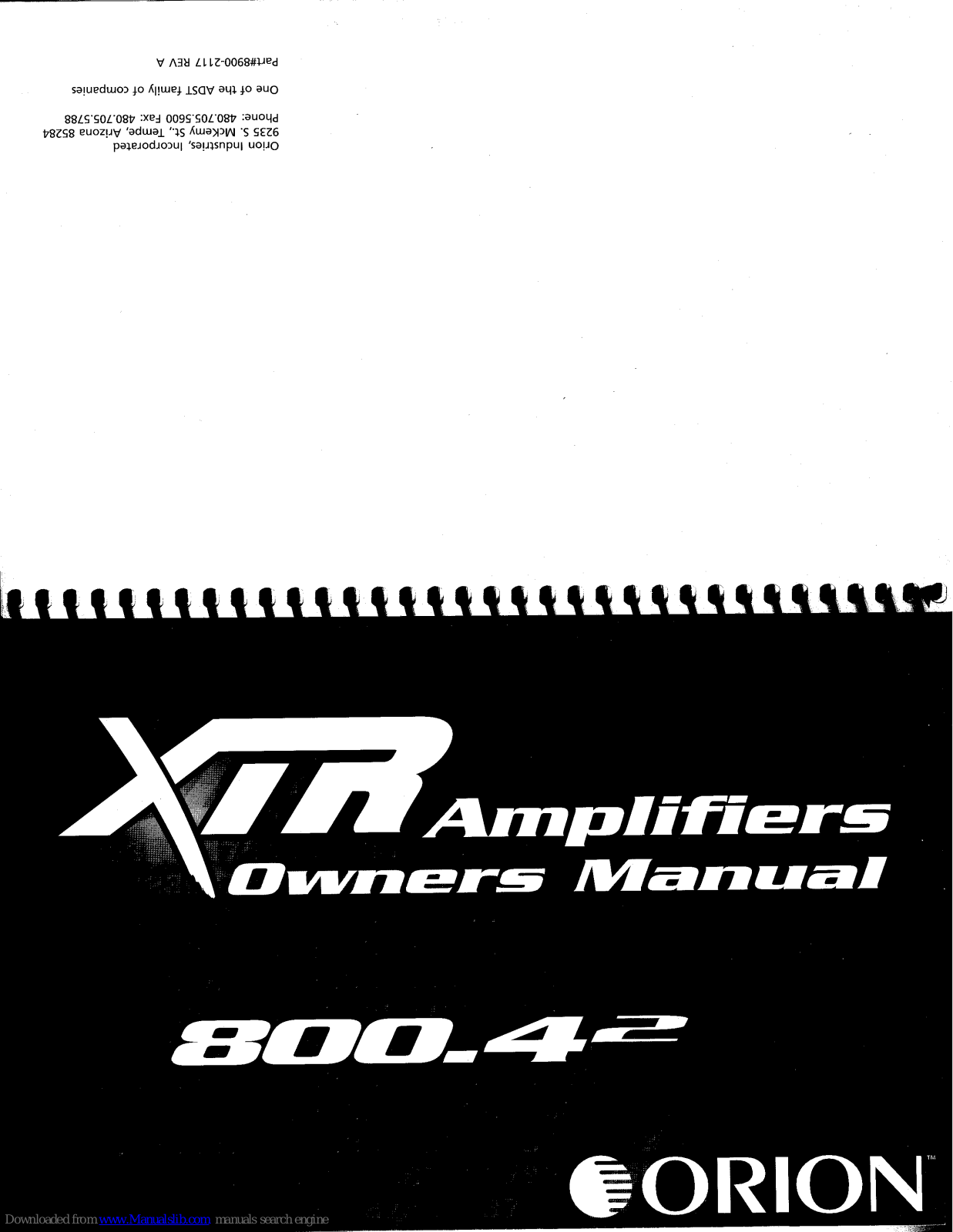 Orion XTR 800.4-2 Owner's Manual