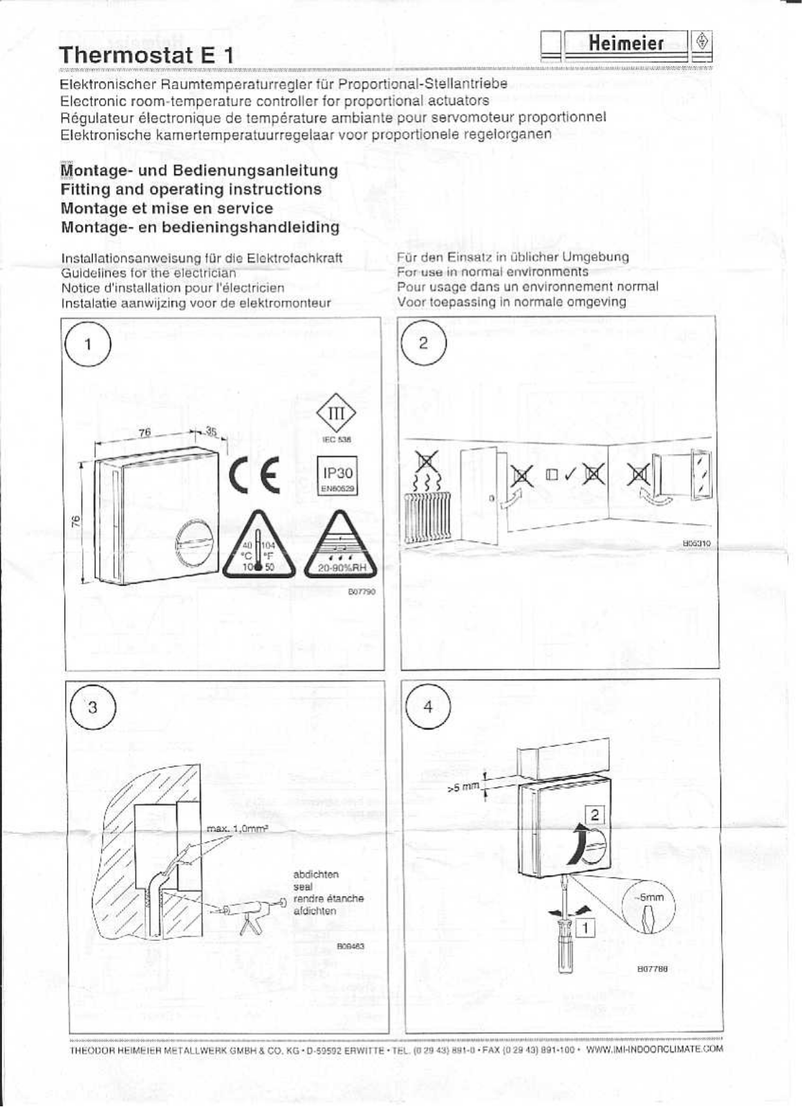 Heimeier E1 User Manual