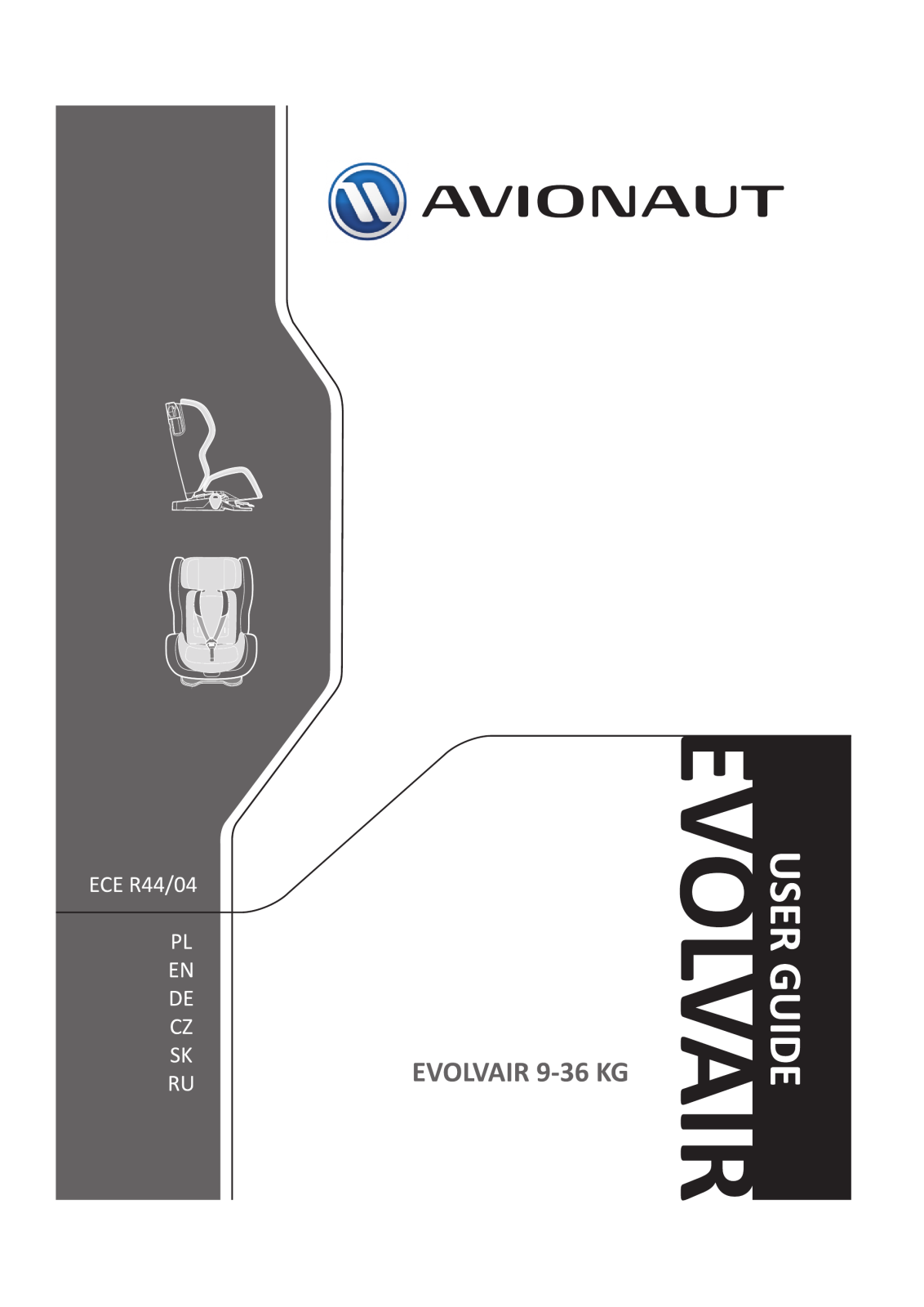 Avionaut EVOLVAIR ROYAL 2016, 9-36kg, EVOLVAIR SOFTY 2016, 9-36kg User Manual