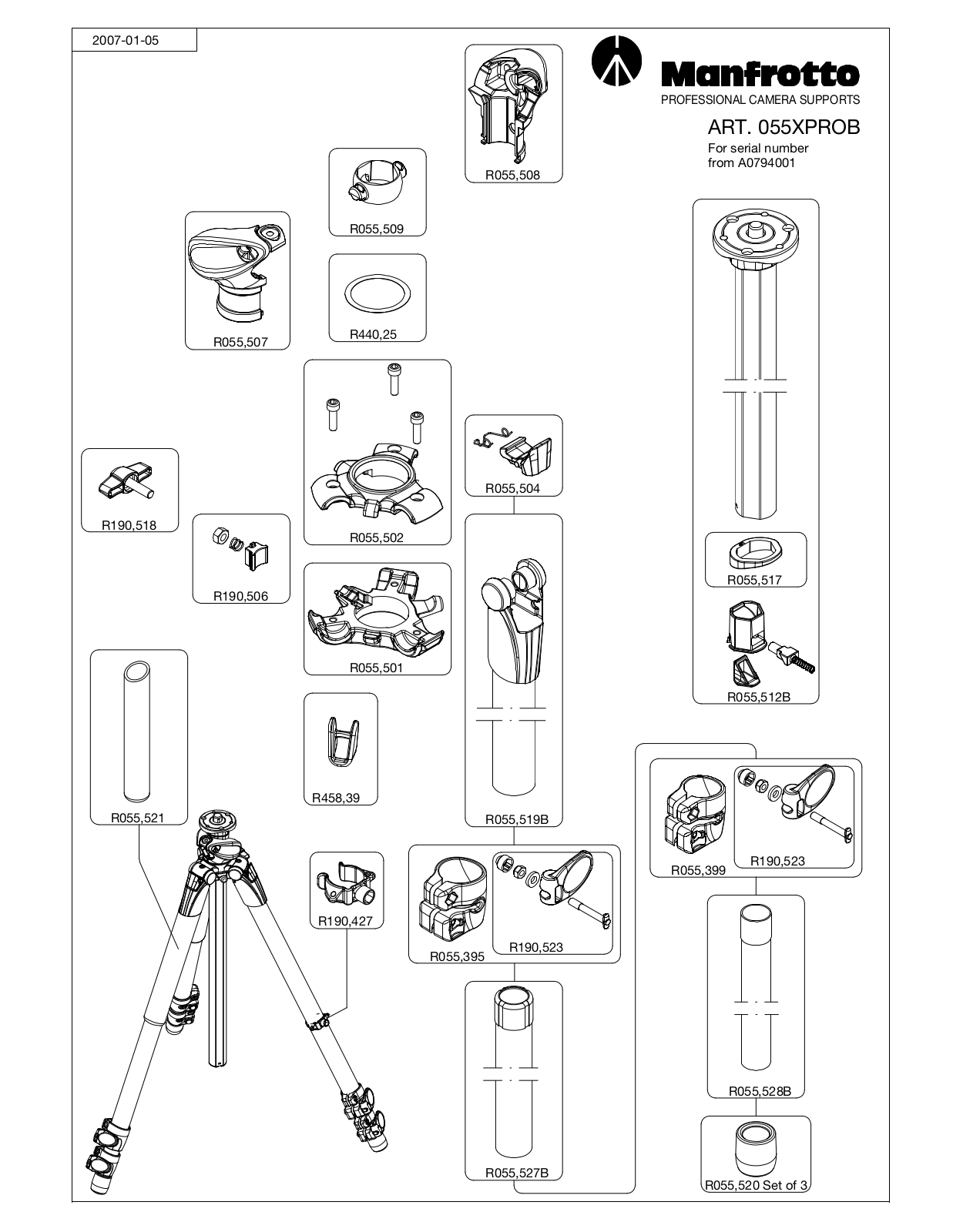 Manfrotto 055XPROB User Manual